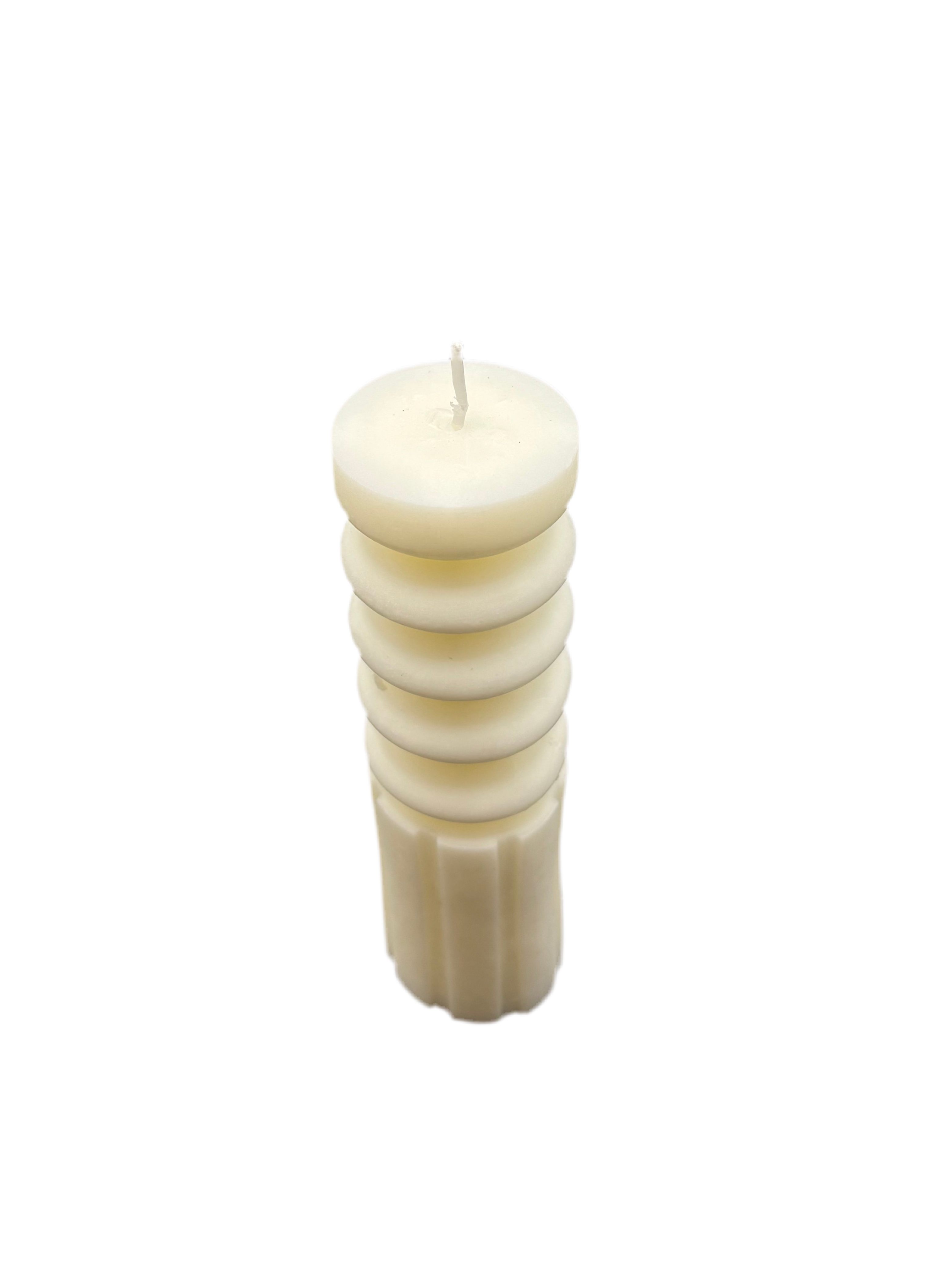 Ribbed Pillar Candle