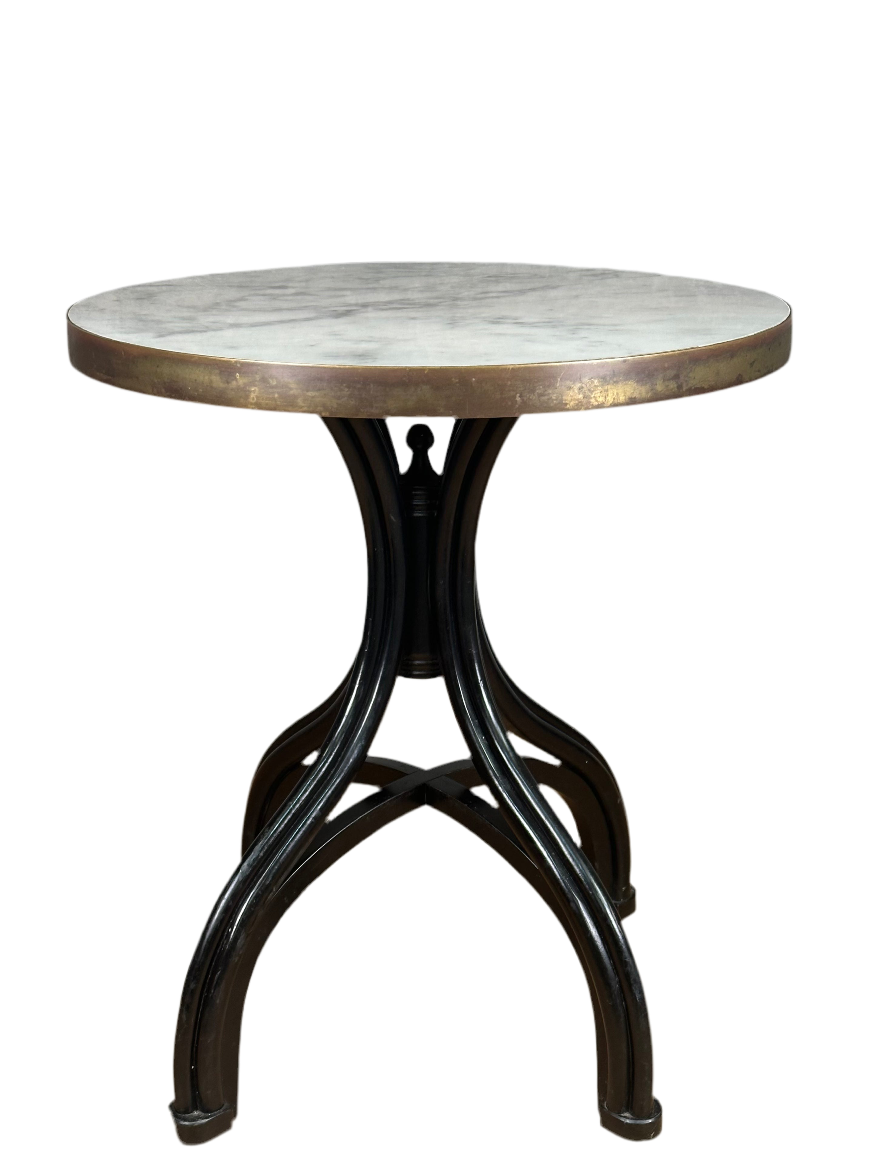 Vintage Cafe Table - Round Marble, Thonet