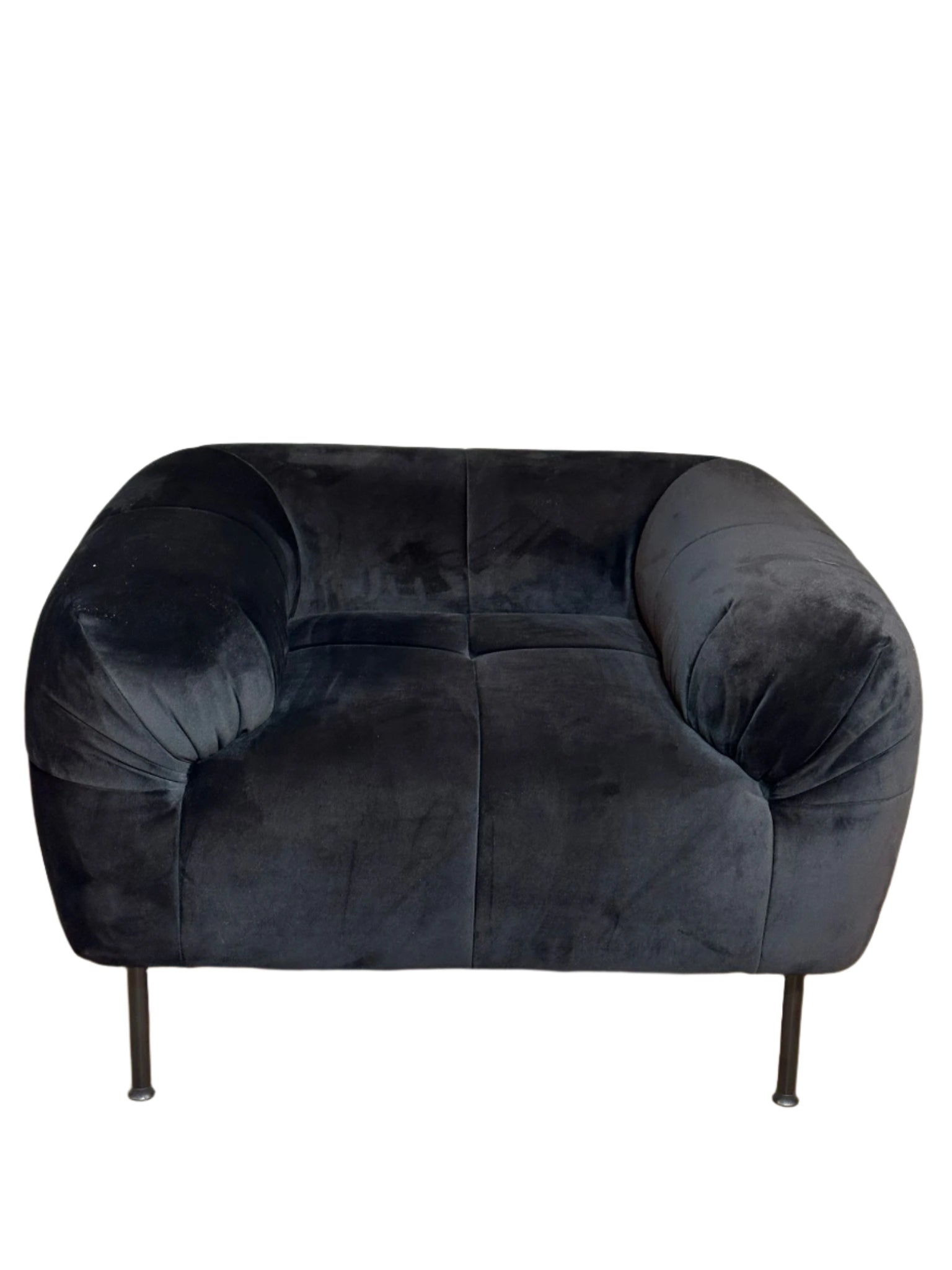 Velvet Armchair – Black, Harry the Hire