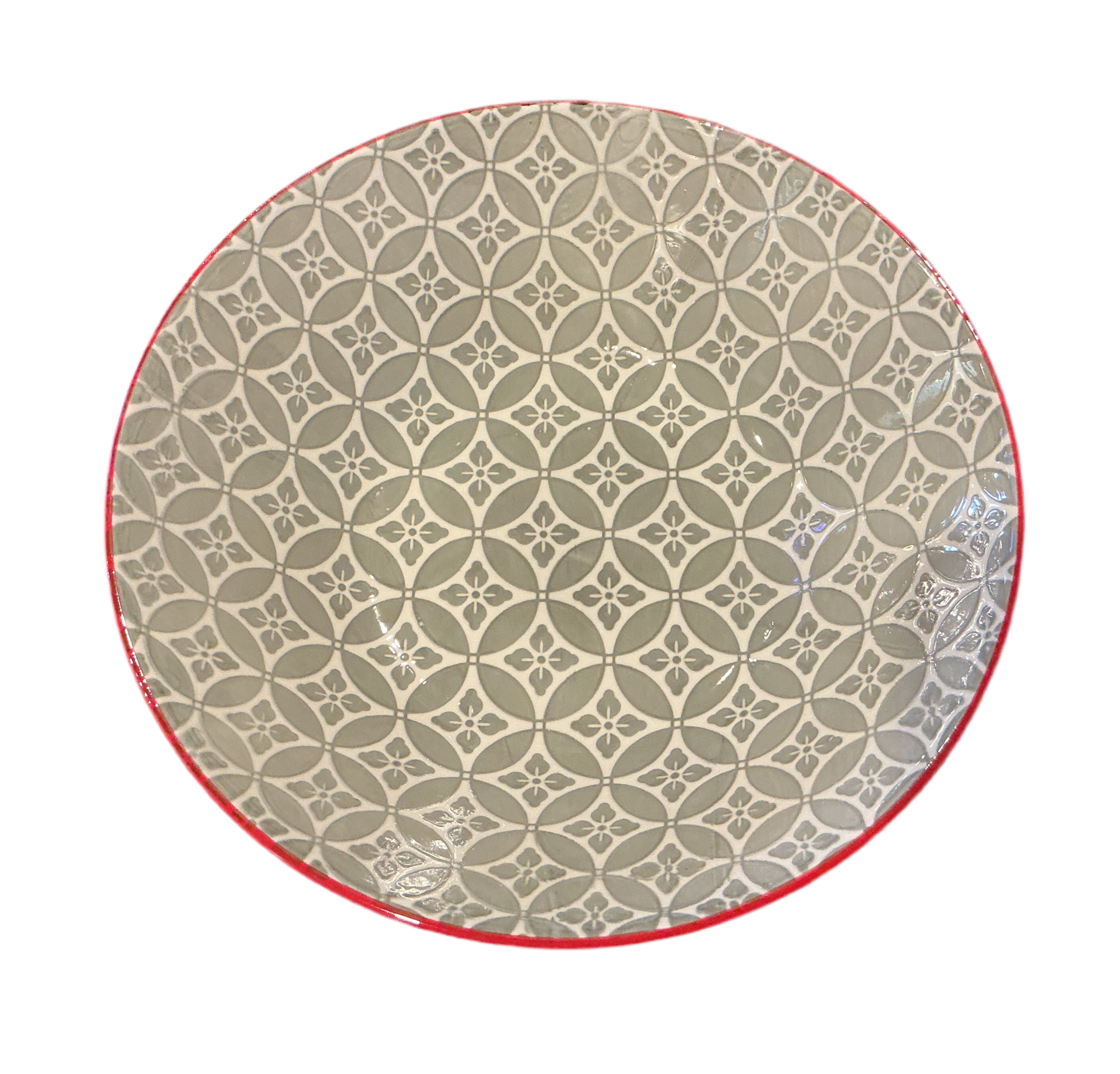 Ceramic Patterned Grey Pasta Bowl