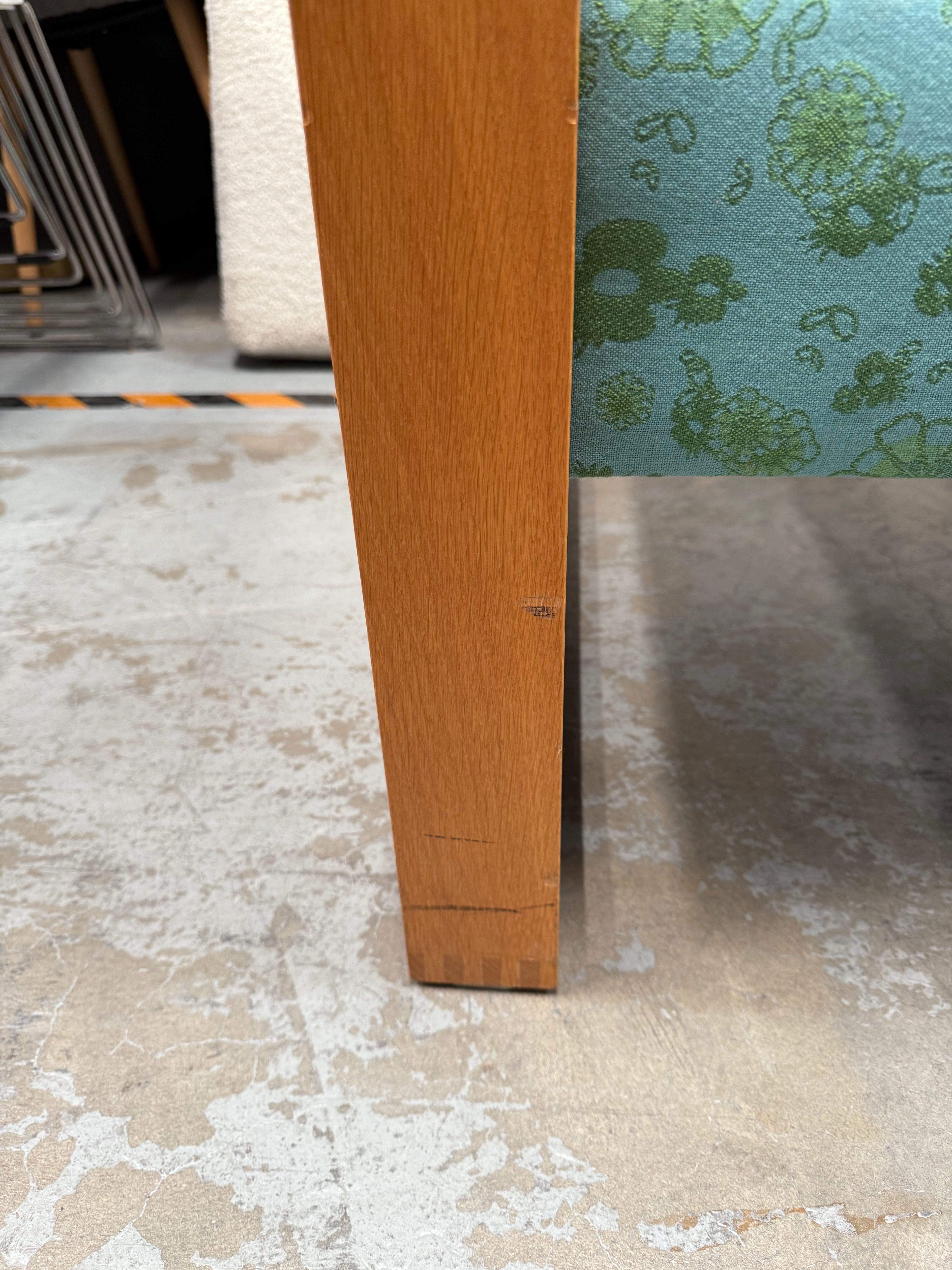 Mid Century Blue and Floral Armchair