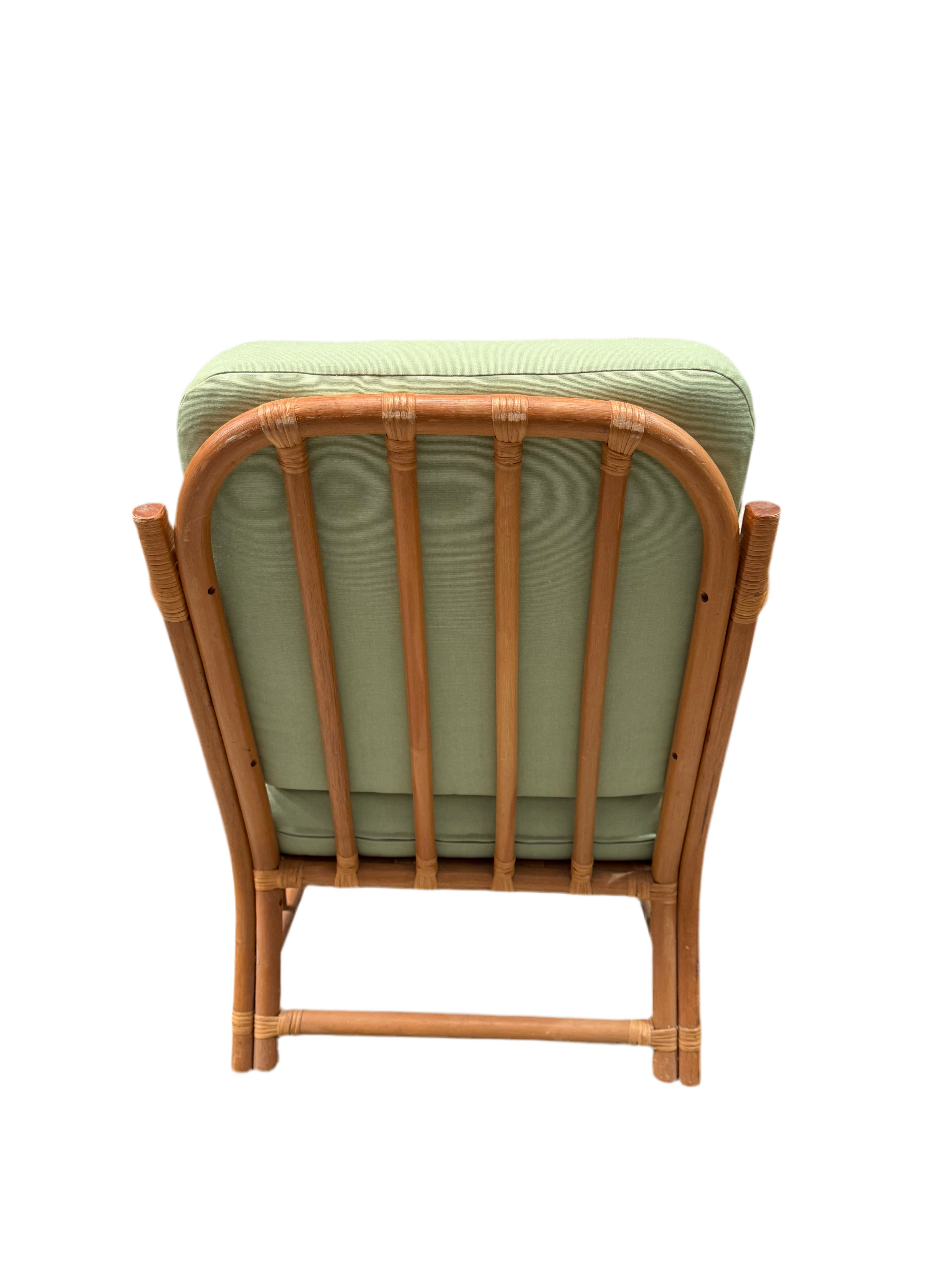 Vintage Bamboo Cane Patio Armchair