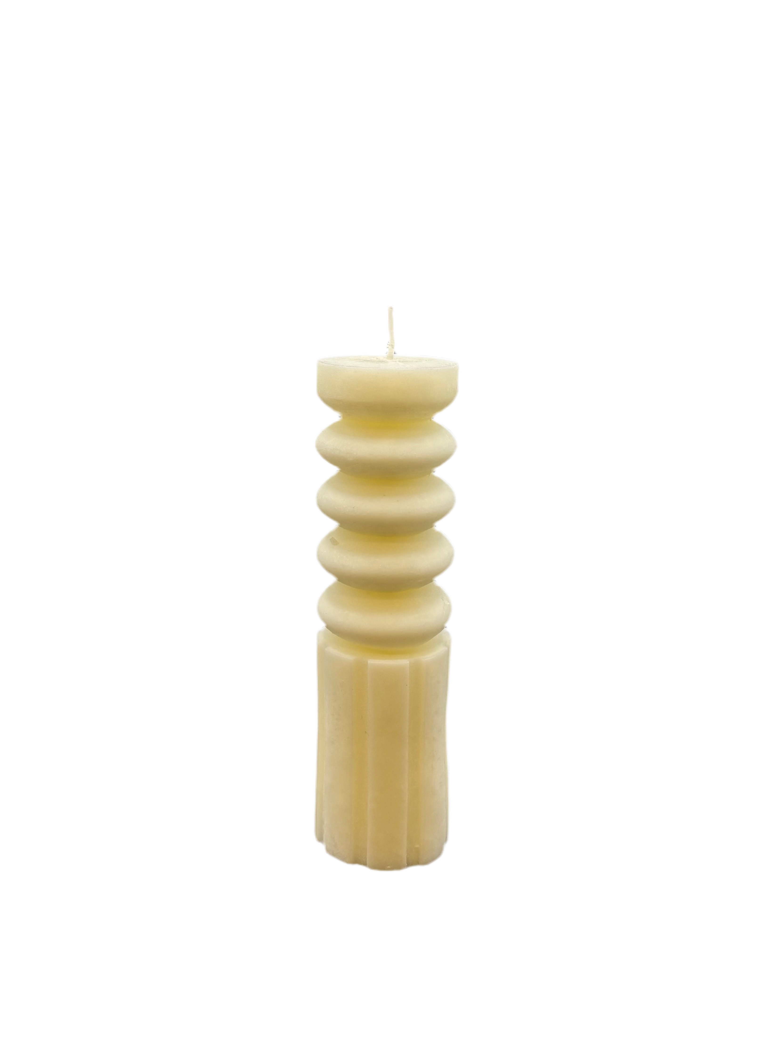 Ribbed Pillar Candle