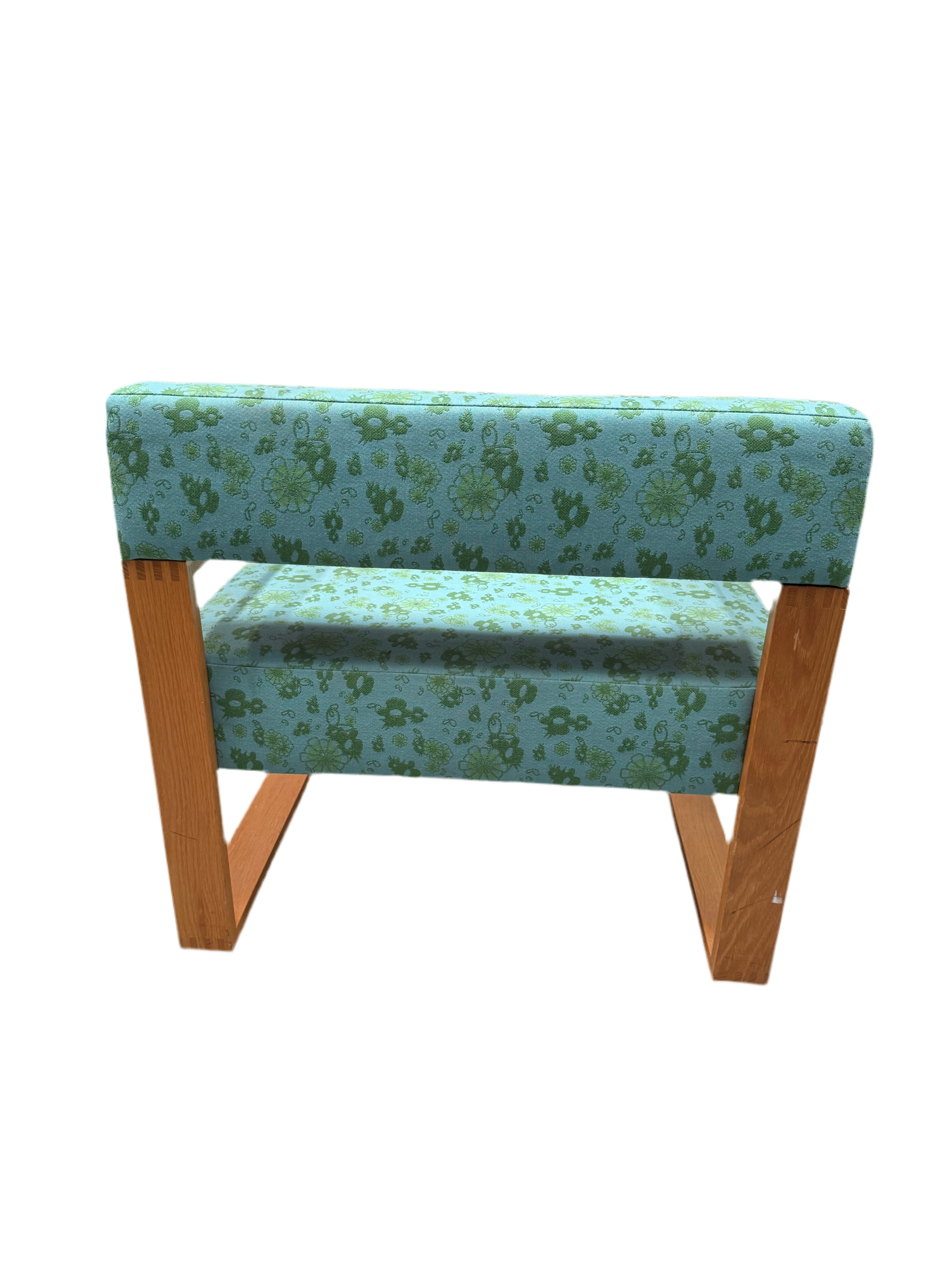 Mid Century Blue and Floral Armchair