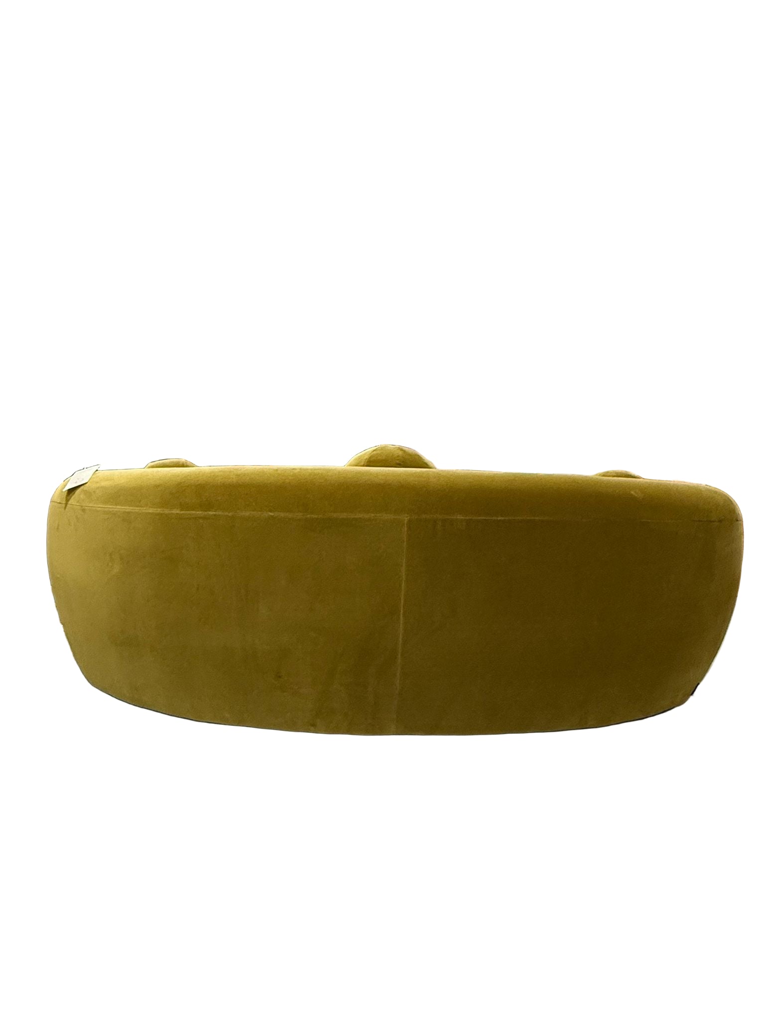 Curved Velvet Sofa in Chartreuse Green