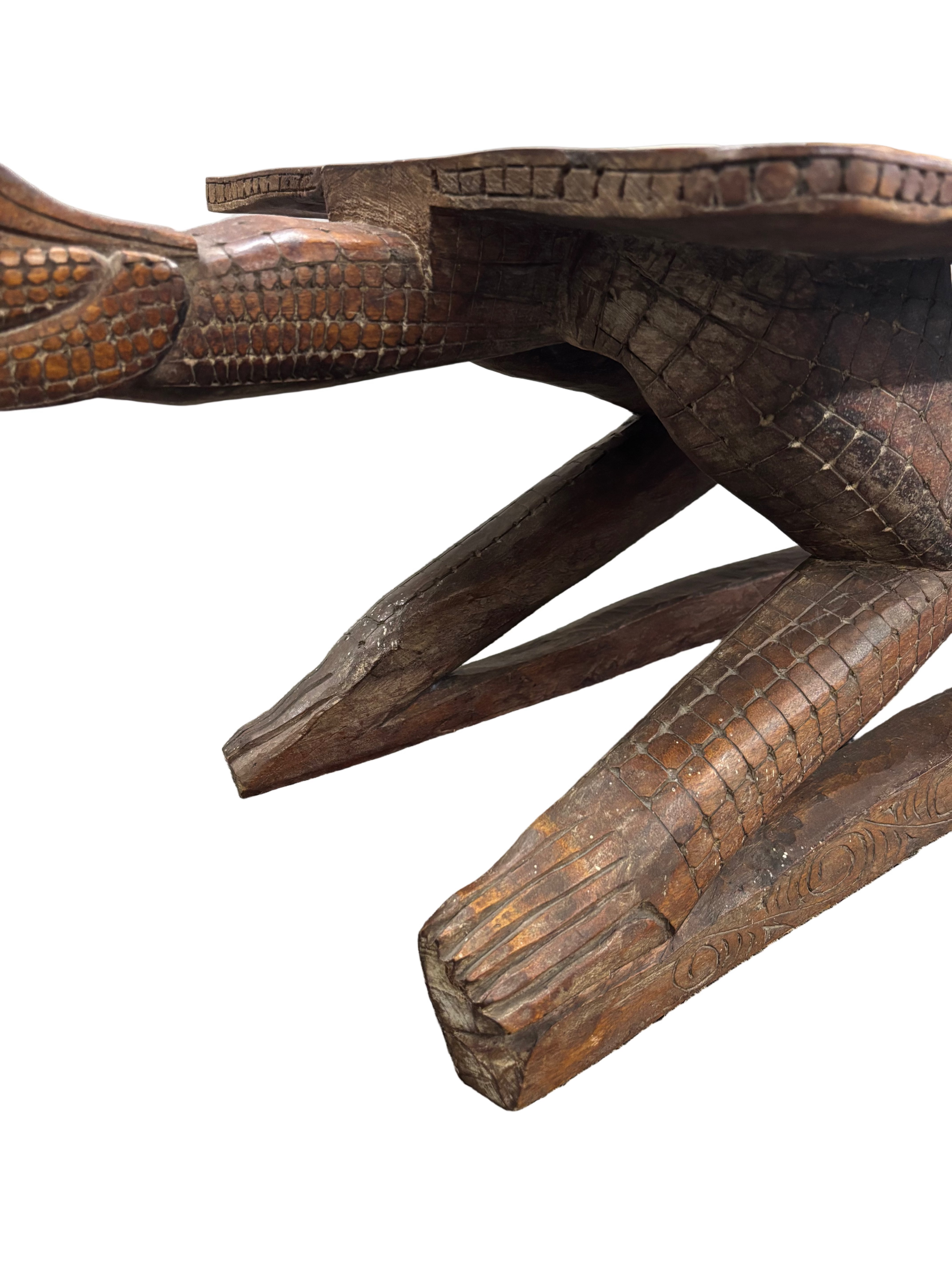 Carved Alligator Coffee Table