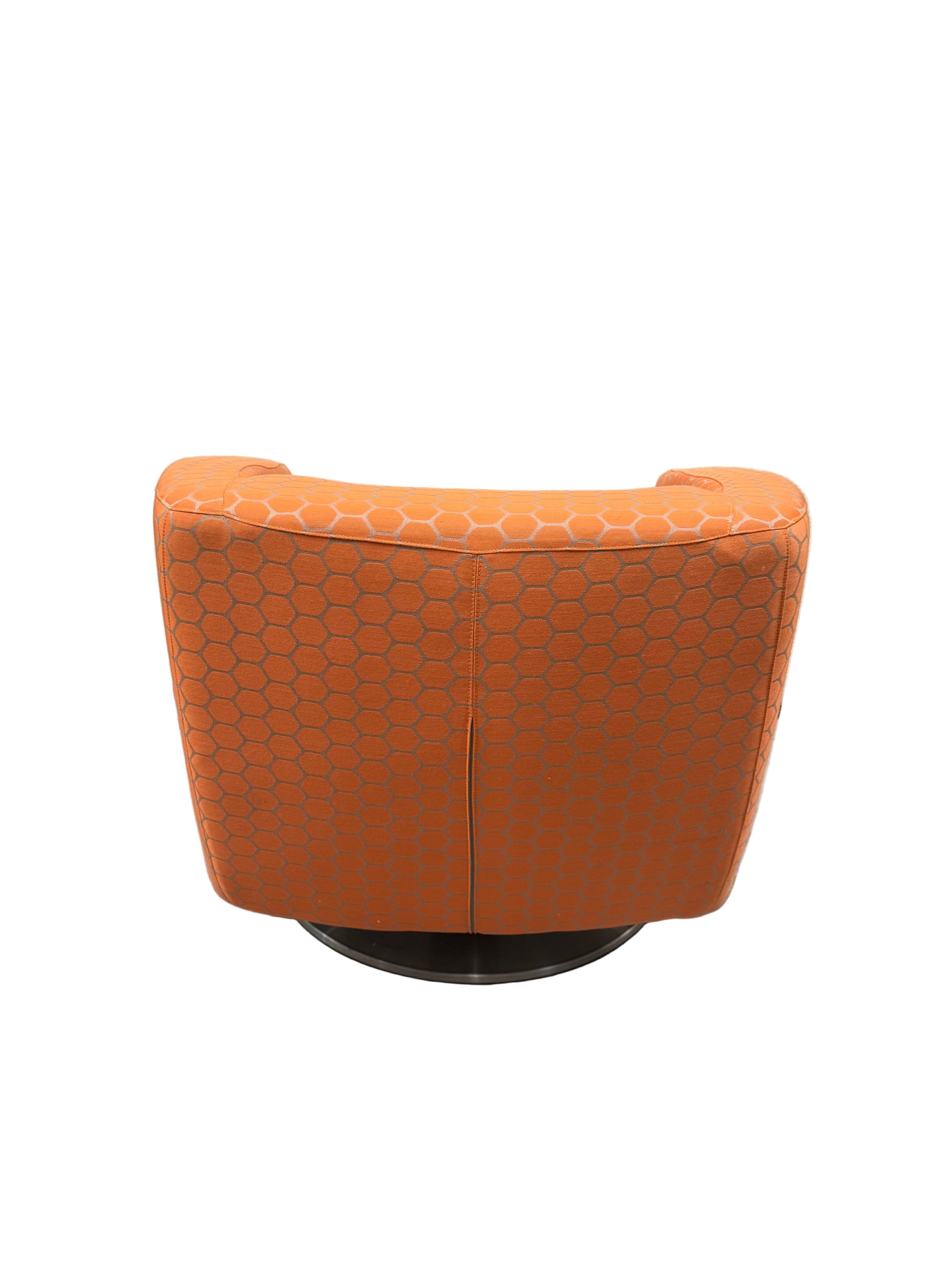Vintage Mod Pedestal Orange Statement Armchair