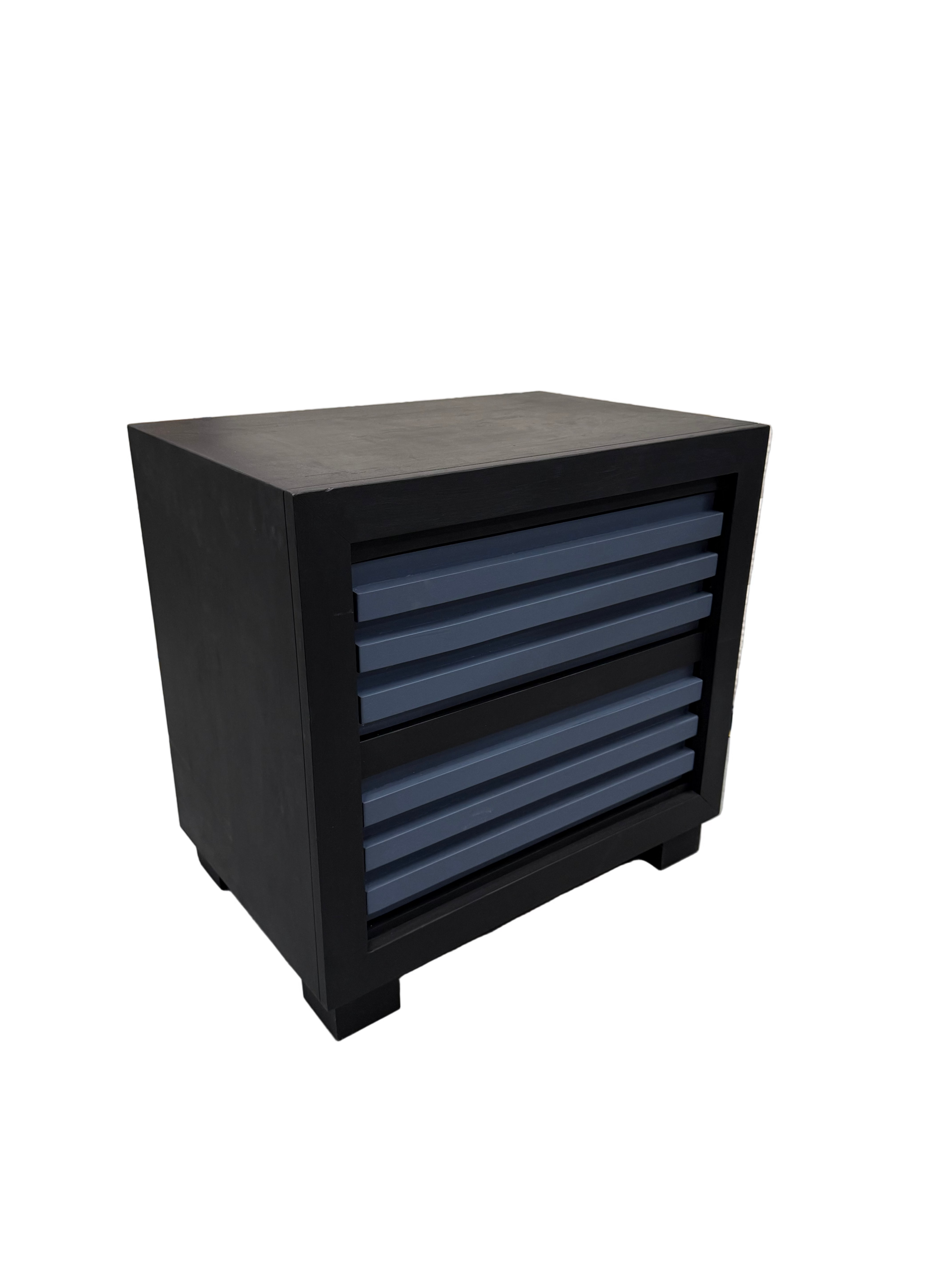 Modern 2-Drawer Nightstand with Textured Accent Front