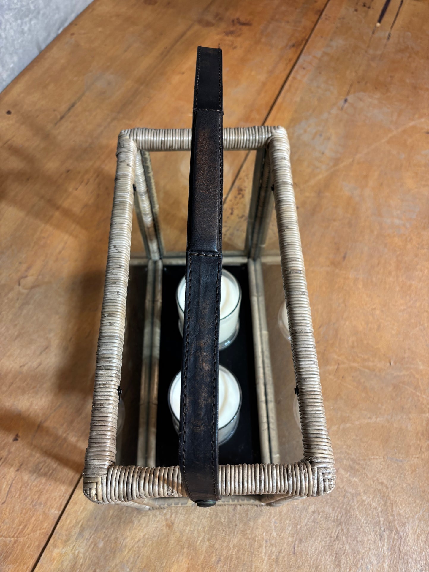 Rattan and Glass Artifact box