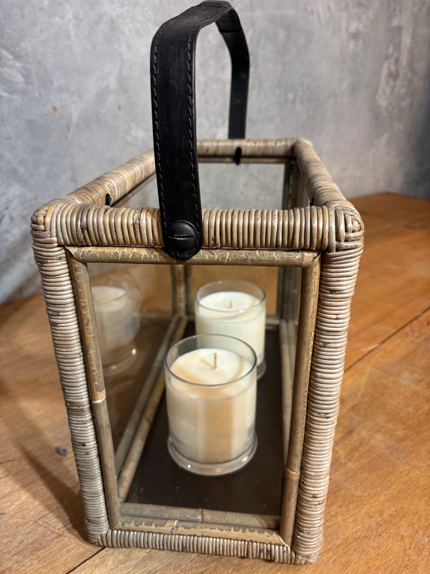 Rattan and Glass Artifact box
