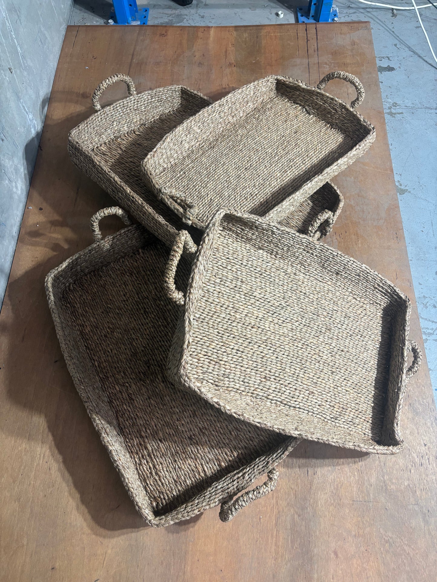 Woven rectangular tray x 2