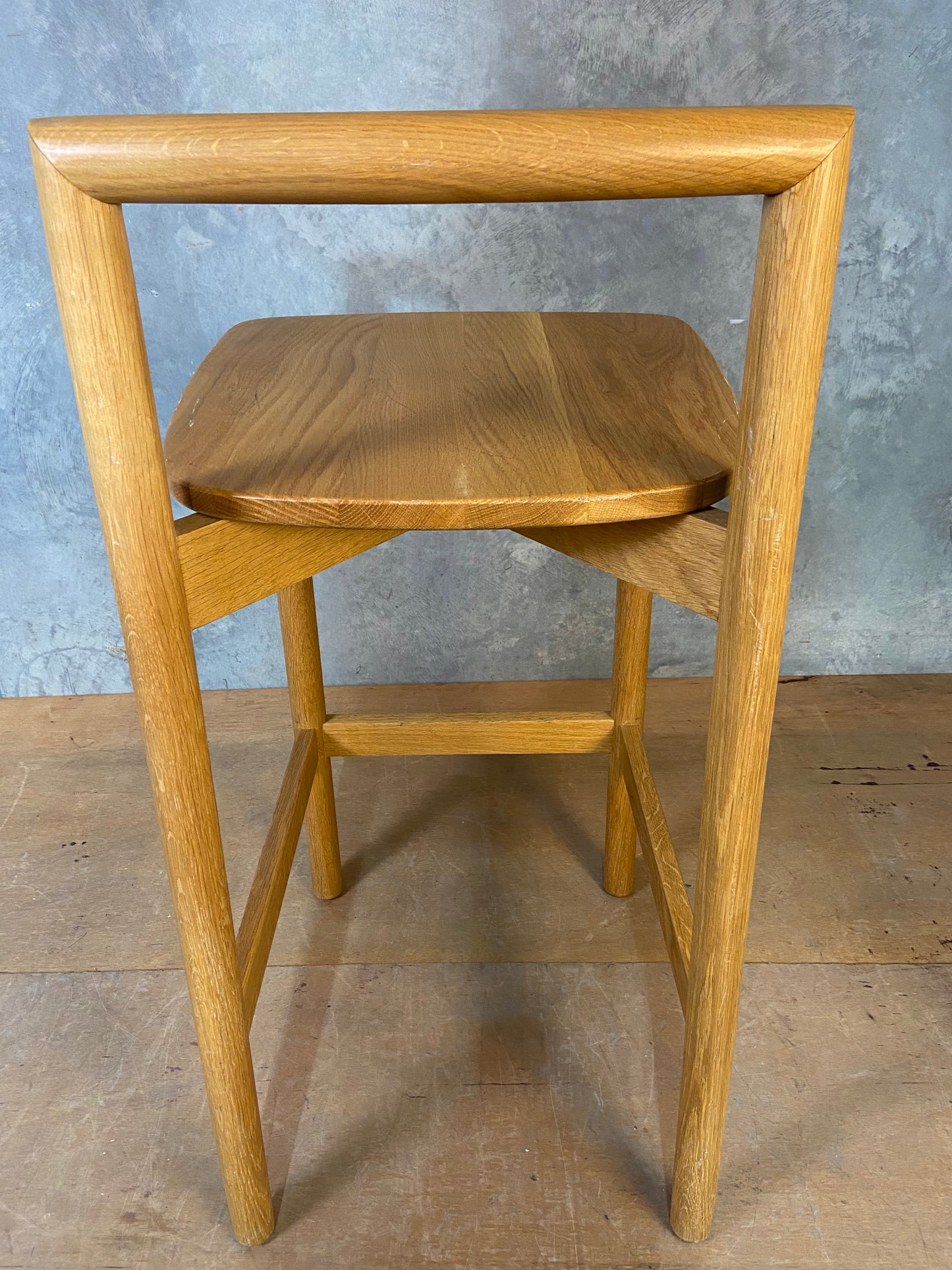 Oak High Back Stool by Didier