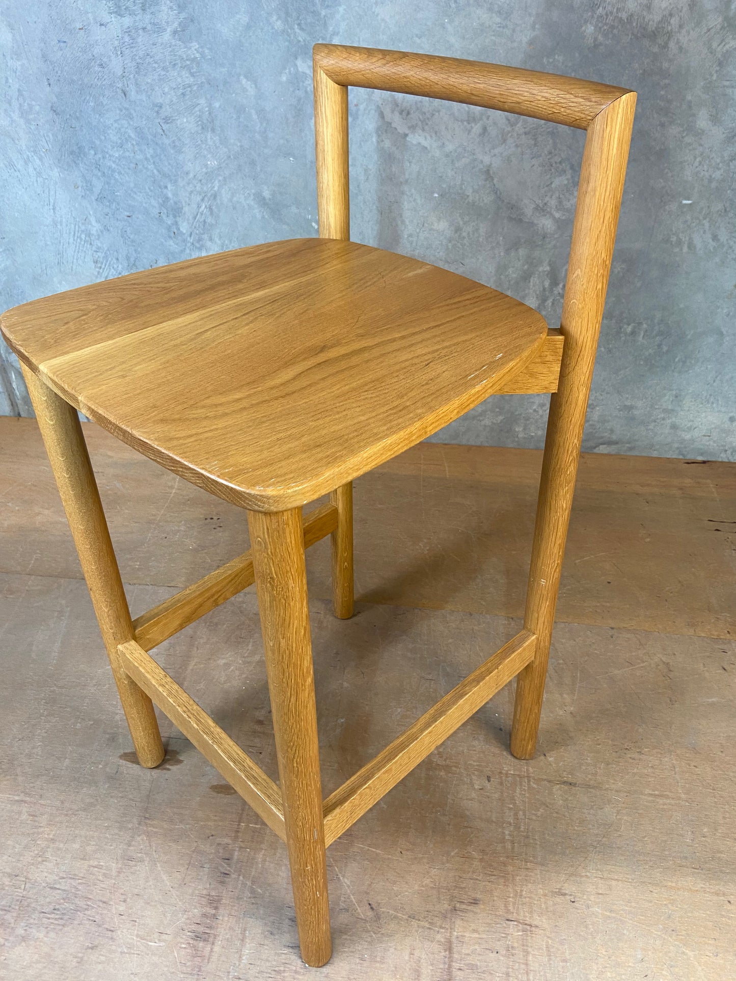 Oak High Back Stool by Didier