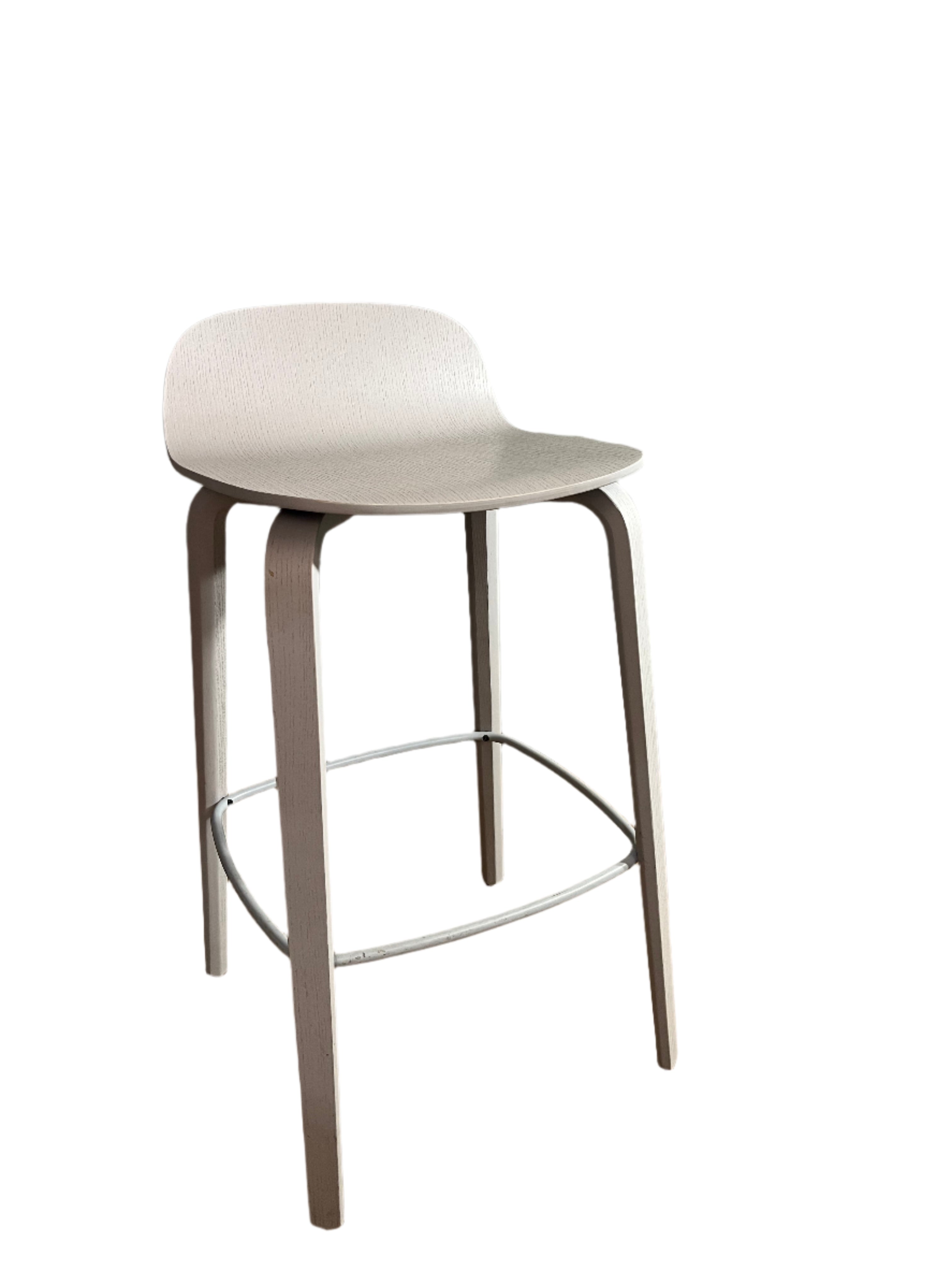 White washed Moulded Plywood Bar Stools