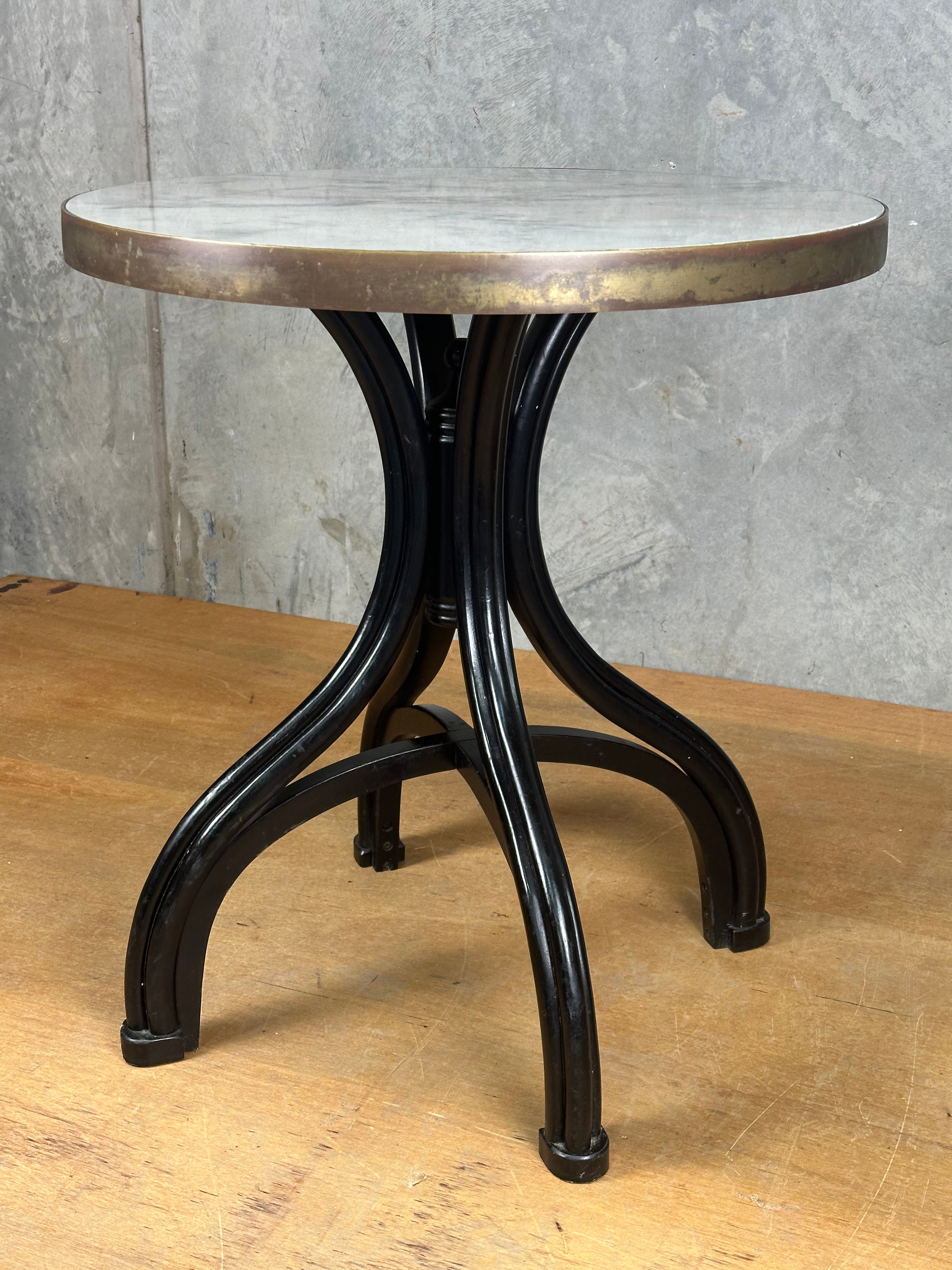 Vintage Cafe Table - Round Marble, Thonet