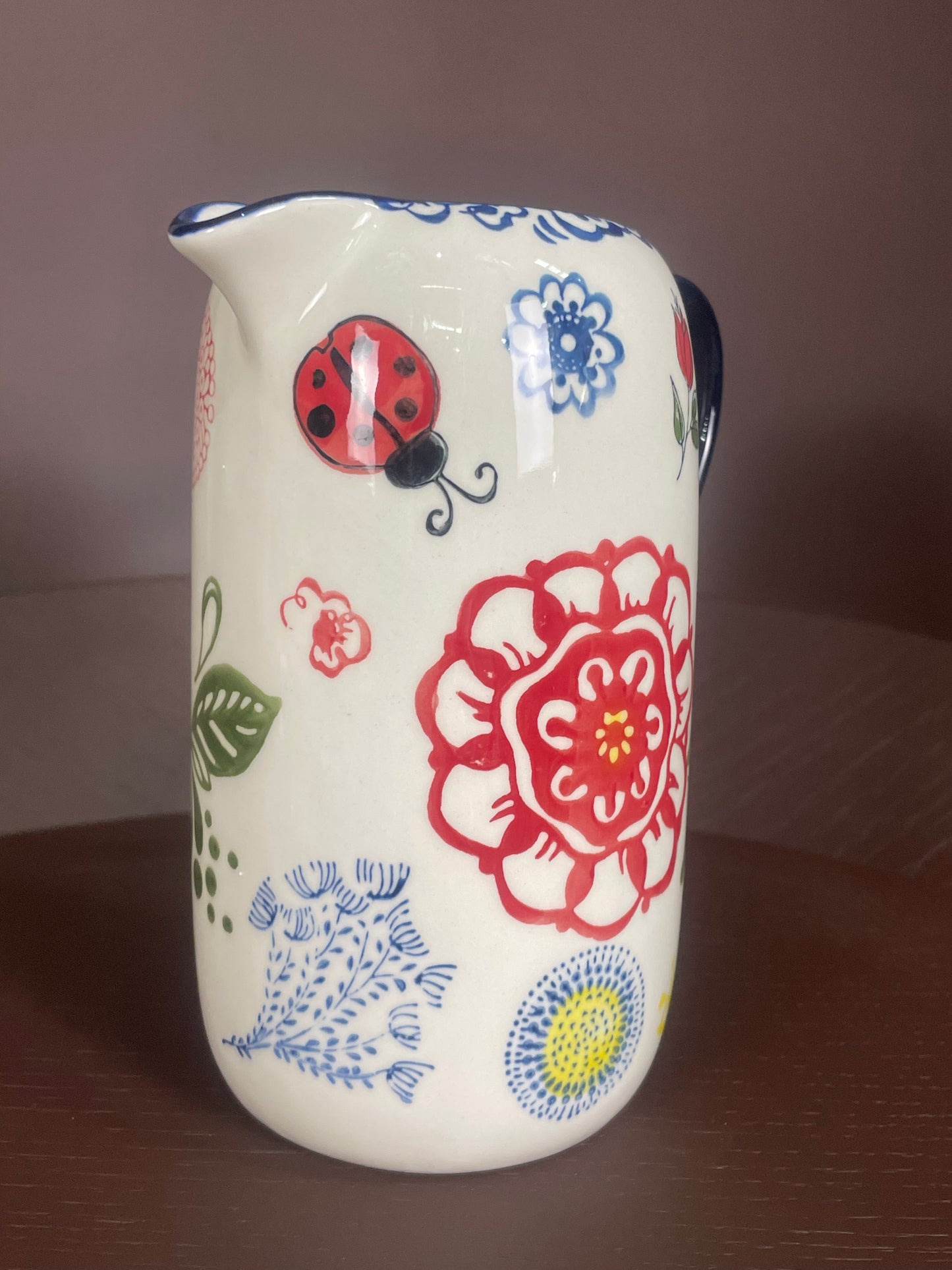 Floral Ceramic Pitcher