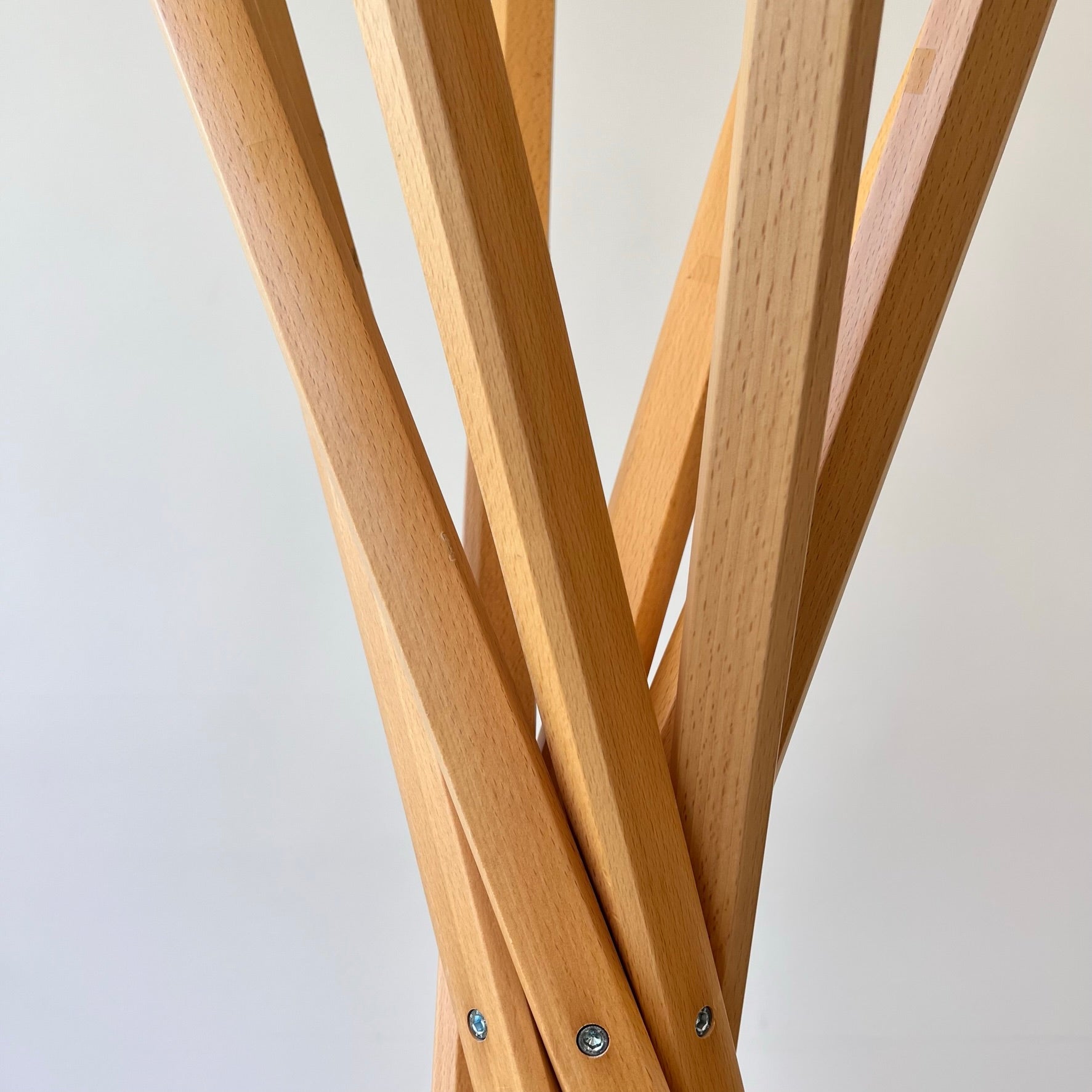 Sciangai Folding Coat Stand, Zanotta, timber coat stand, timber coat hook, contemporary modern design, original made in europe, wood coat stand