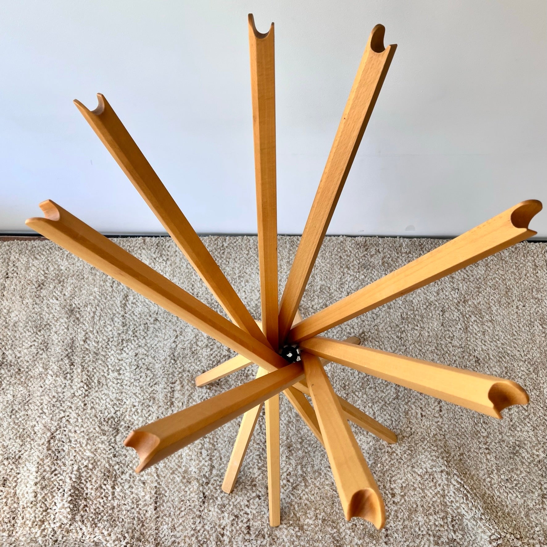 Sciangai Folding Coat Stand, Zanotta, timber coat stand, timber coat hook, contemporary modern design, original made in europe, wood coat stand