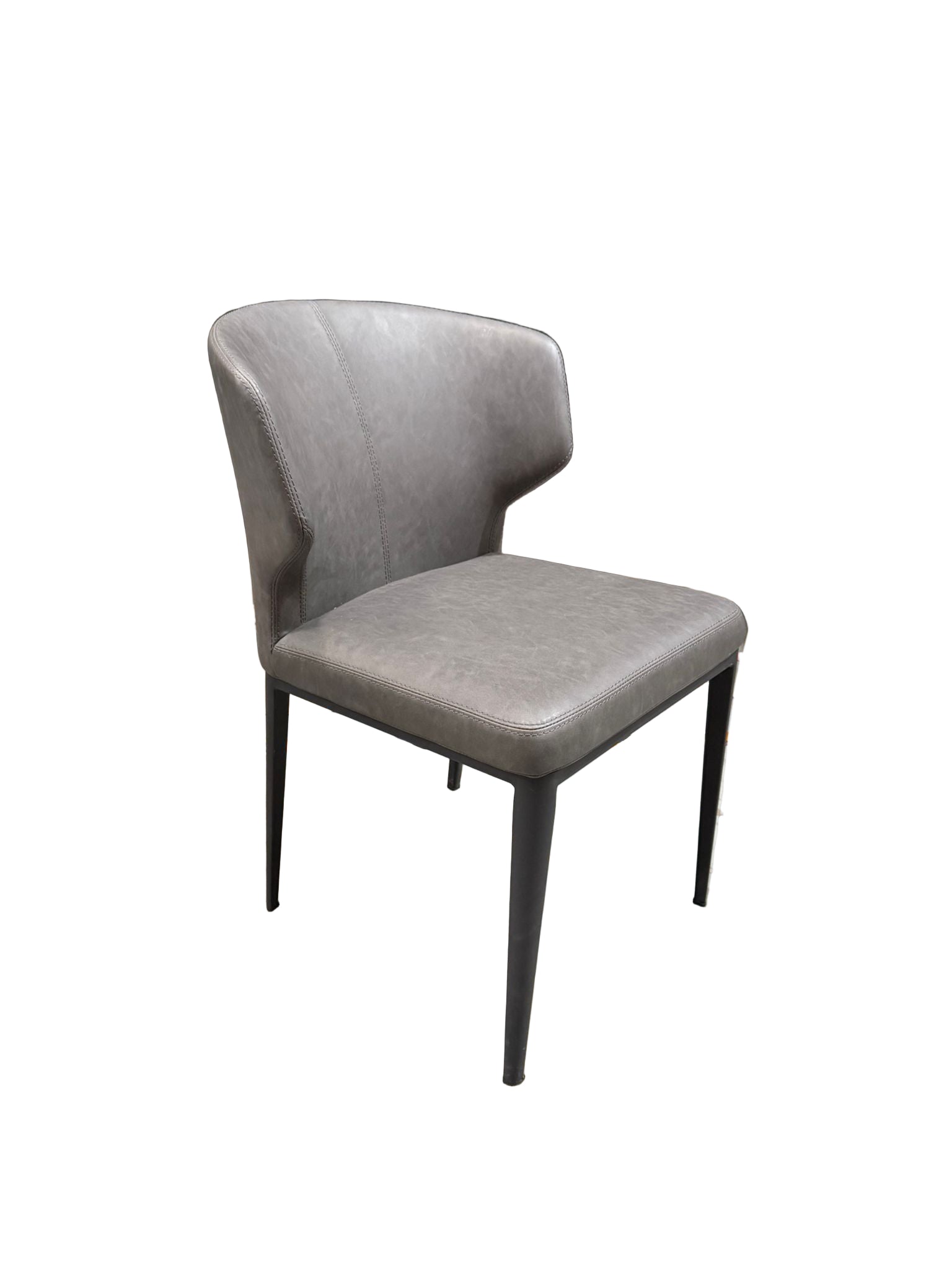 Modern PU Leather Dining Chair in Charcoal