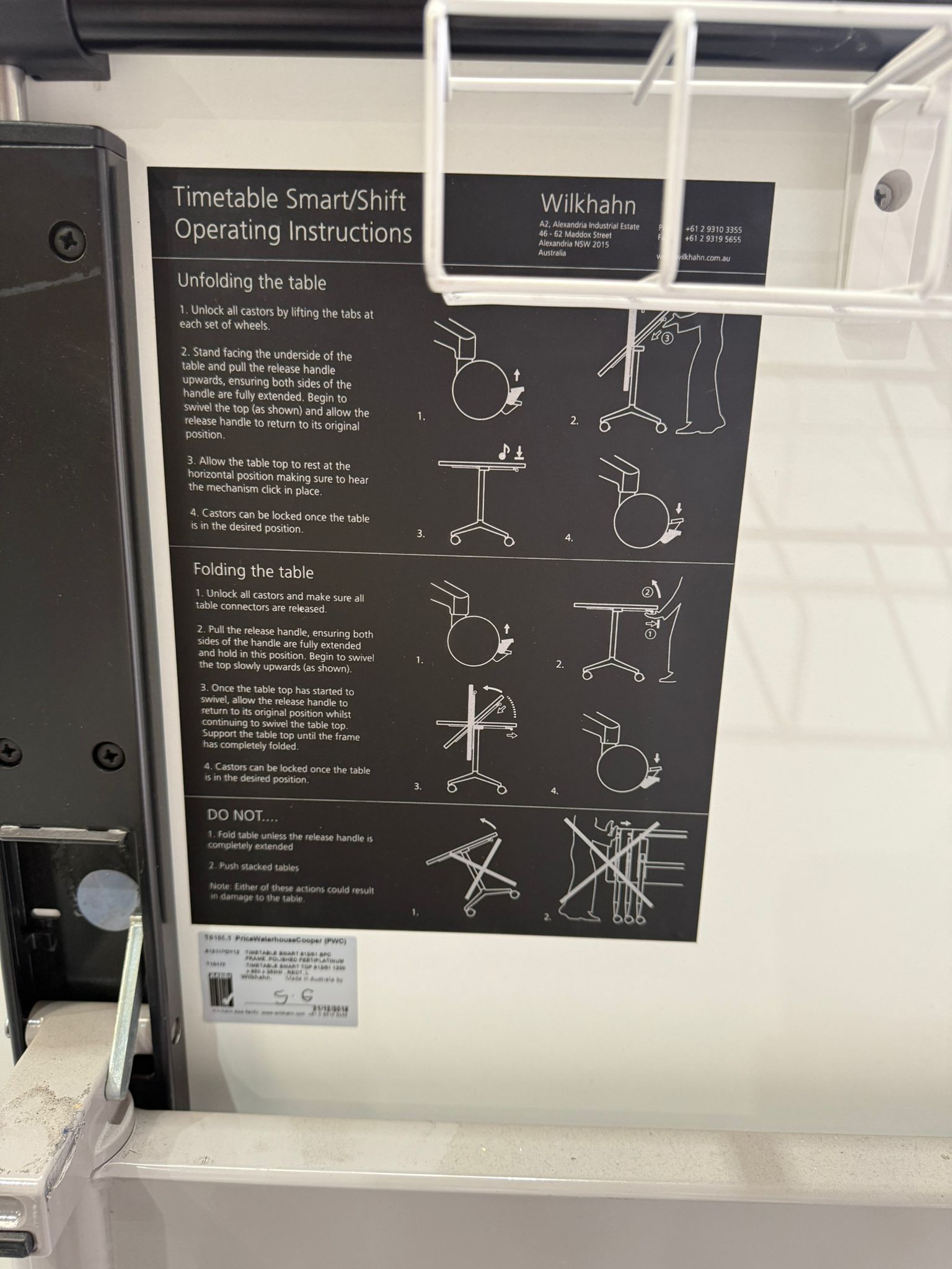 Timetable Smart Flip Table - Small Size - 612 series, Wilkhahn