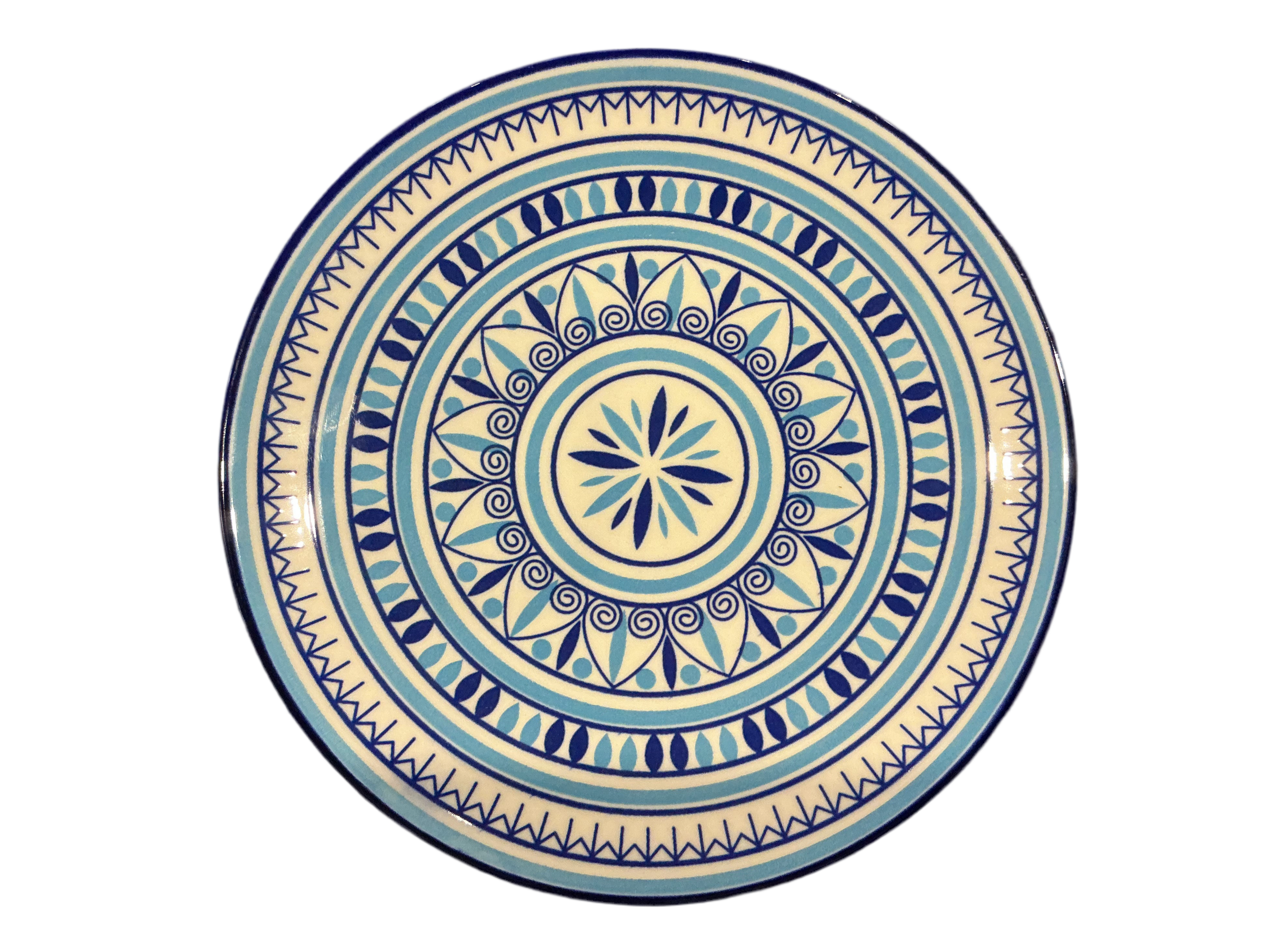 Ceramic Patterned Side Plate (Blue and White)