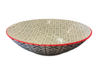 Ceramic Patterned Grey Pasta Bowl