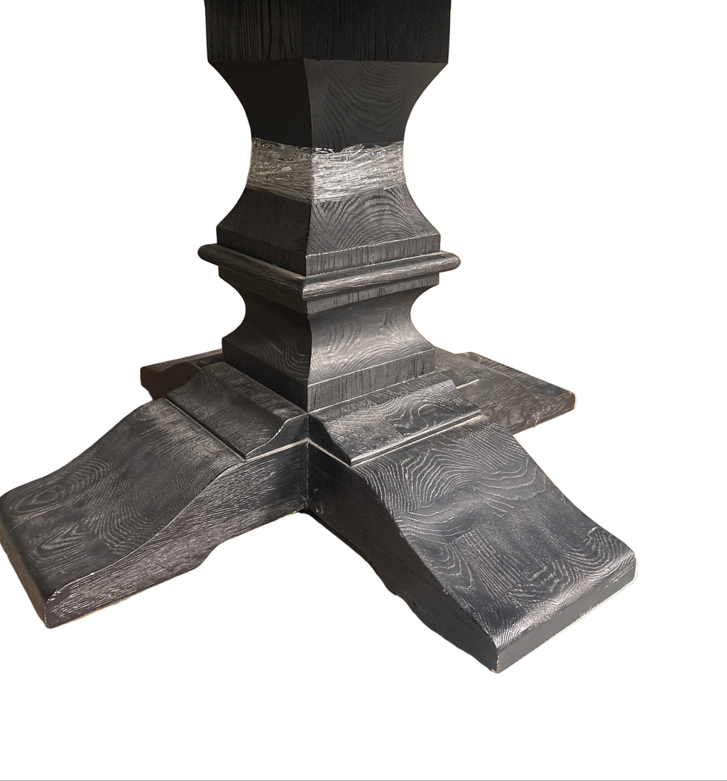 Irving Round Dining Table Black Oak