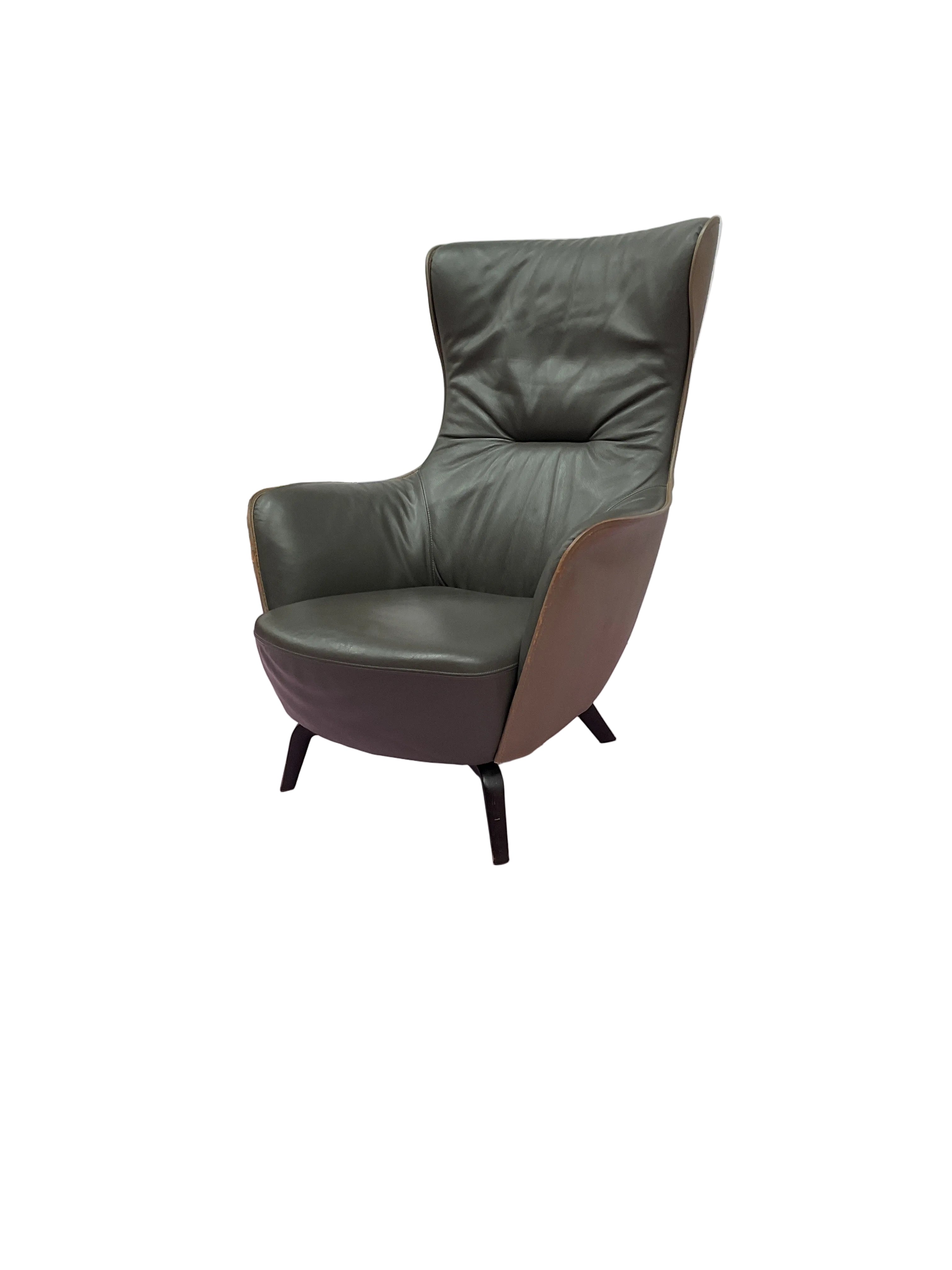 Poltrona Frau Mamy Blue Occasional Chair by Roberto Lazzeroni