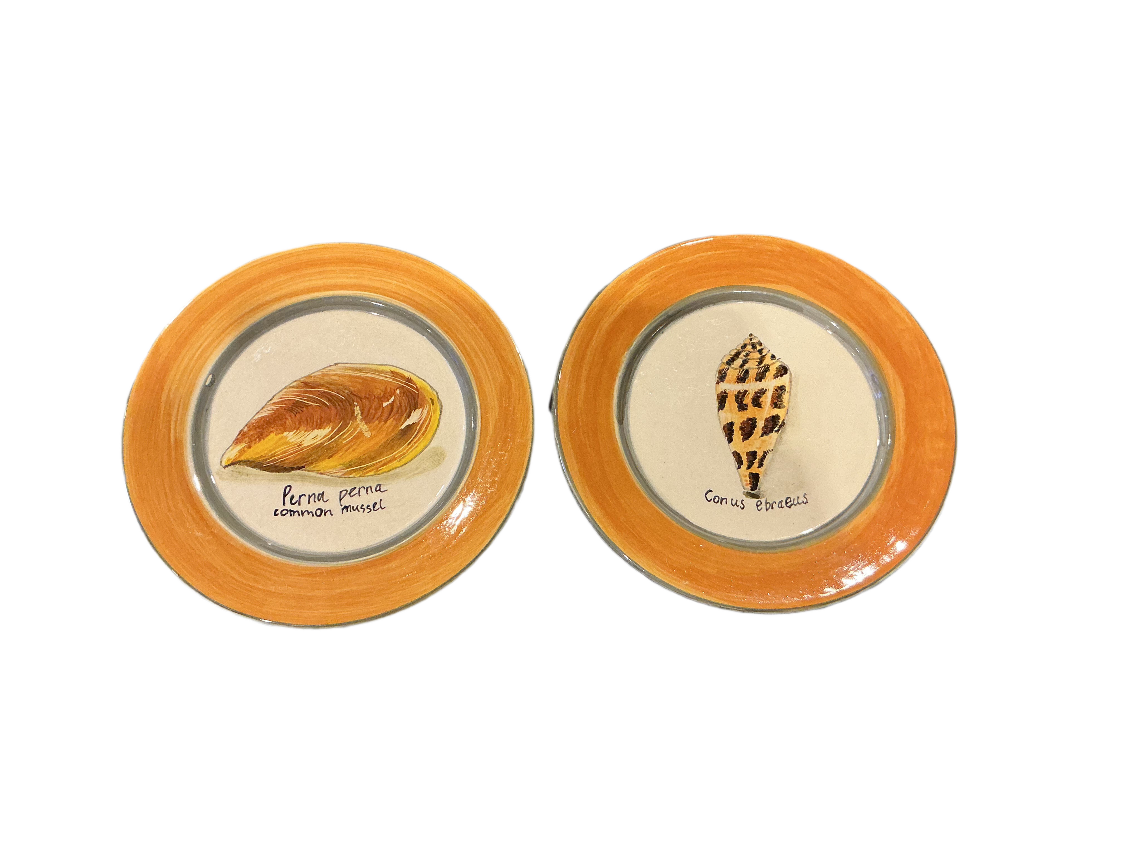Set of 2 Hand painted side plate