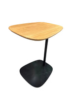 Cantilevered Asymmetrical Wooden Top Side Table