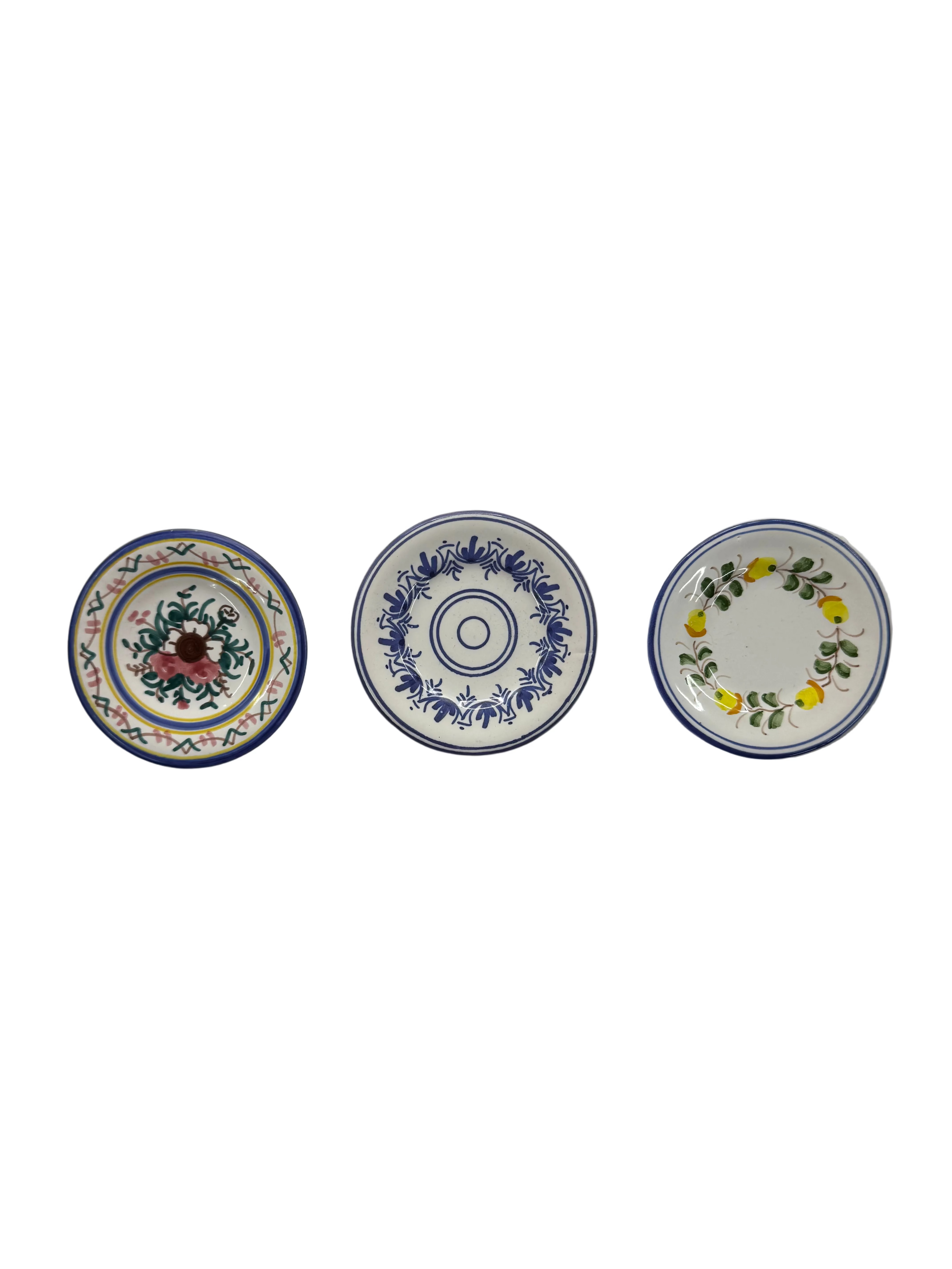 Decorative Hand-painted Hanging Ceramic Plates - Set of 3