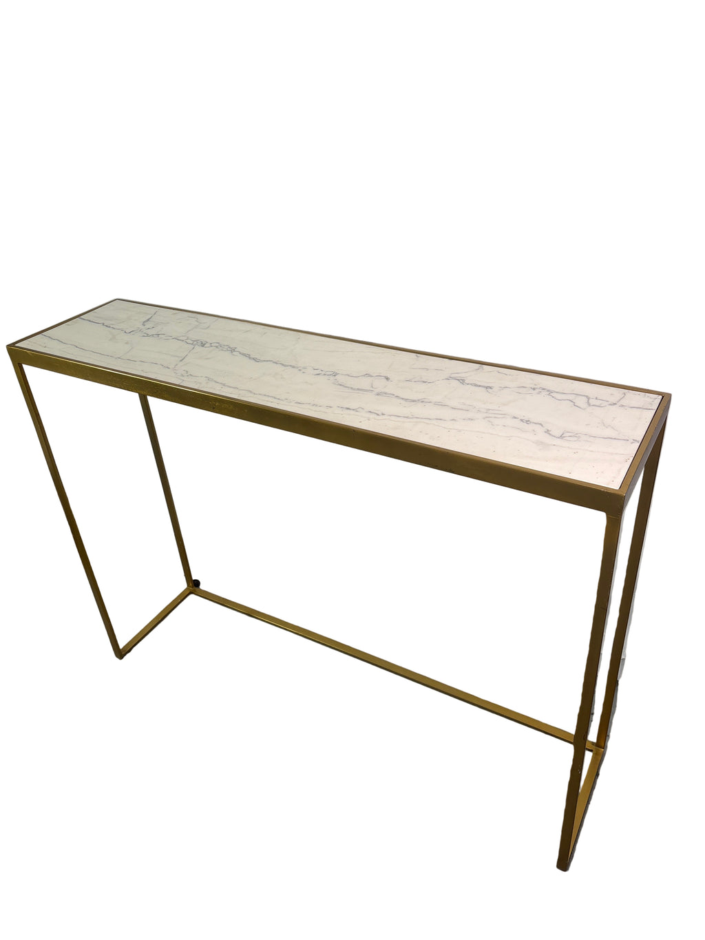 Anya Brass Finish Marble Top Console