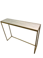 Anya Brass Finish Marble Top Console