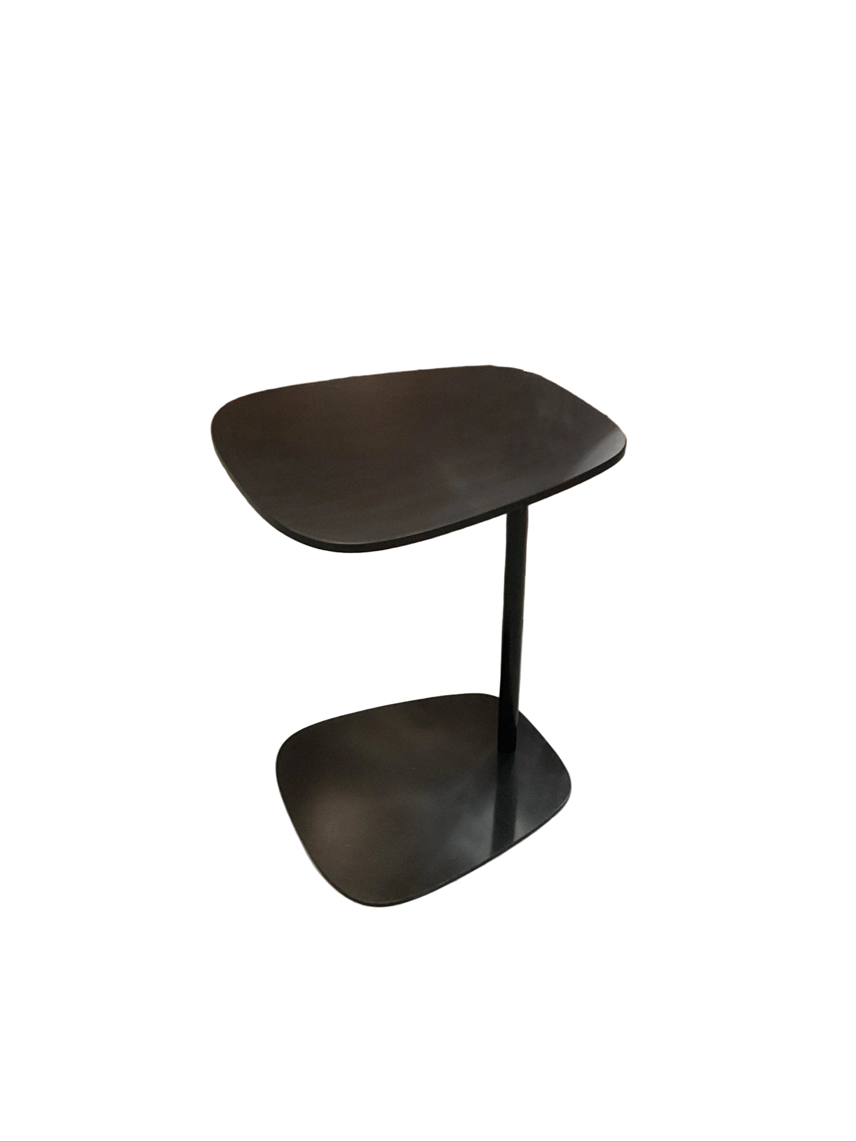 Cantilevered Asymmetrical Black Side Table