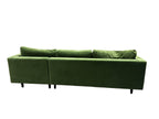 Draper Velvet Chaise Sofa Green Velvet