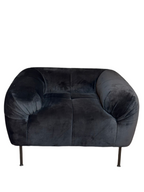 Velvet Armchair – Black, Harry the Hire