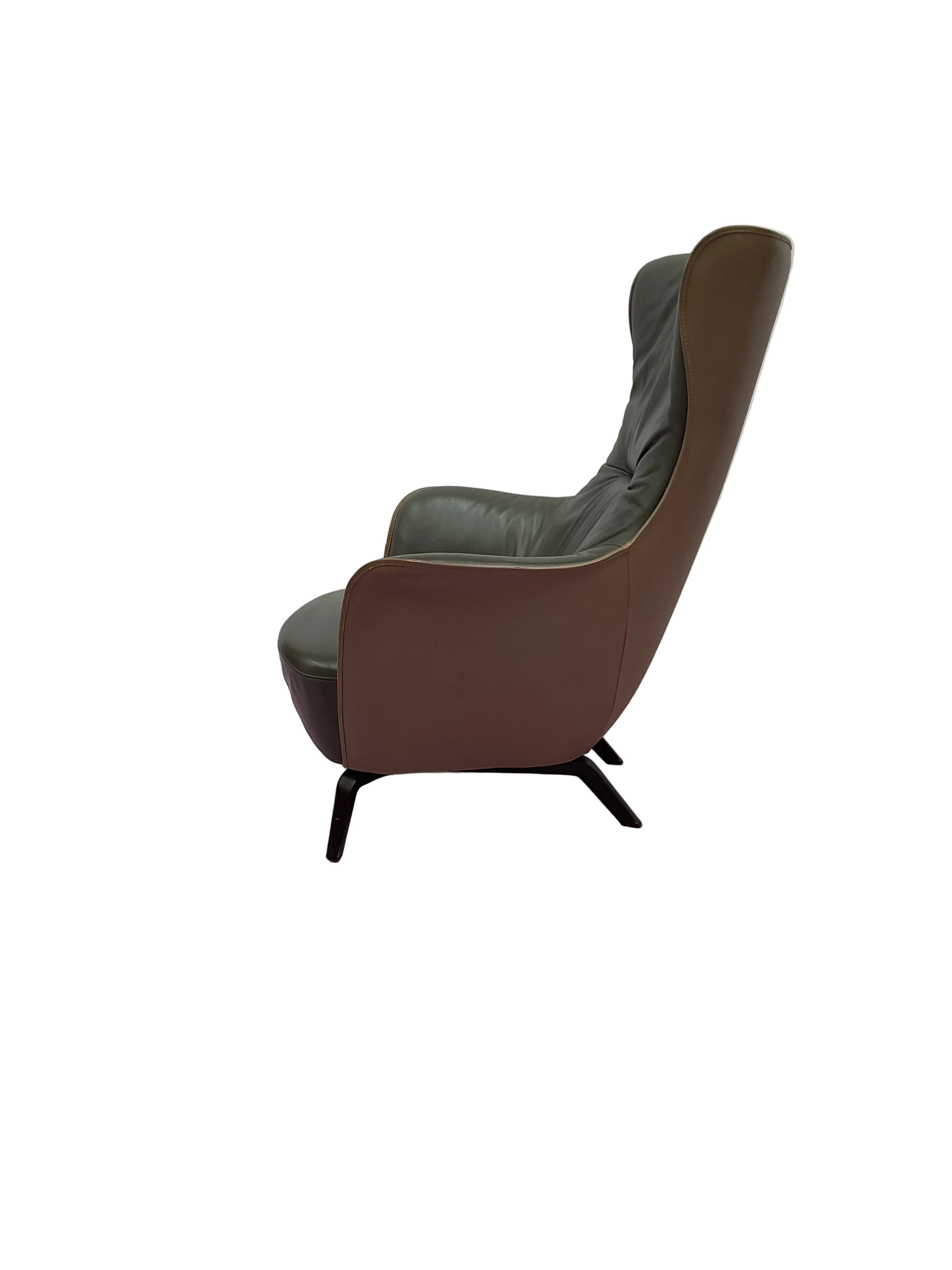 Poltrona Frau Mamy Blue Occasional Chair by Roberto Lazzeroni