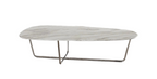 Sabrina Coffee Table Polished Stainless Steel with Marble