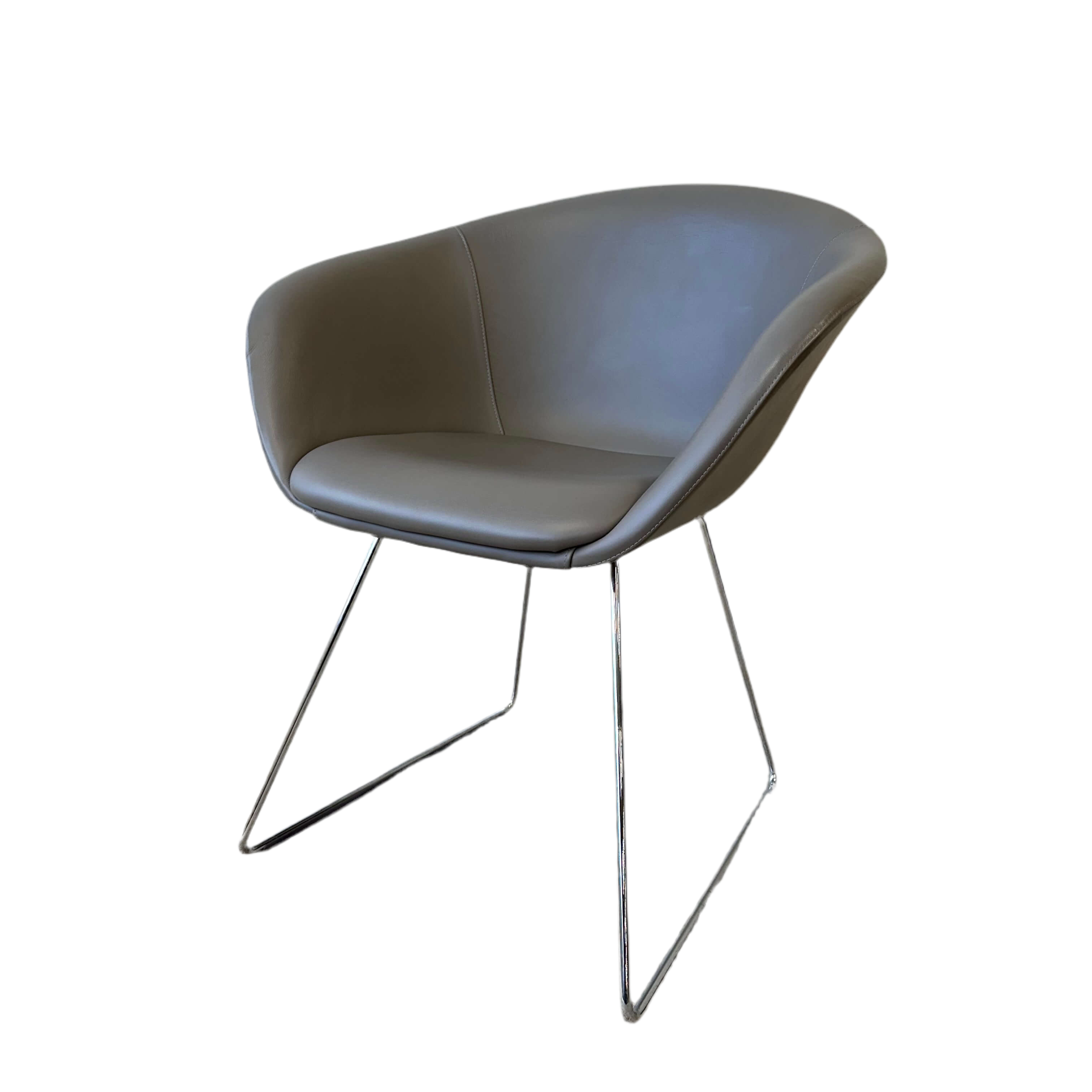 Duna 02 Chair, Sled Base, Leather, Arper