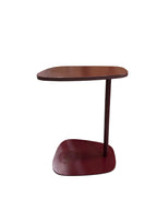 Cantilevered Asymmetrical Burgundy Side Table