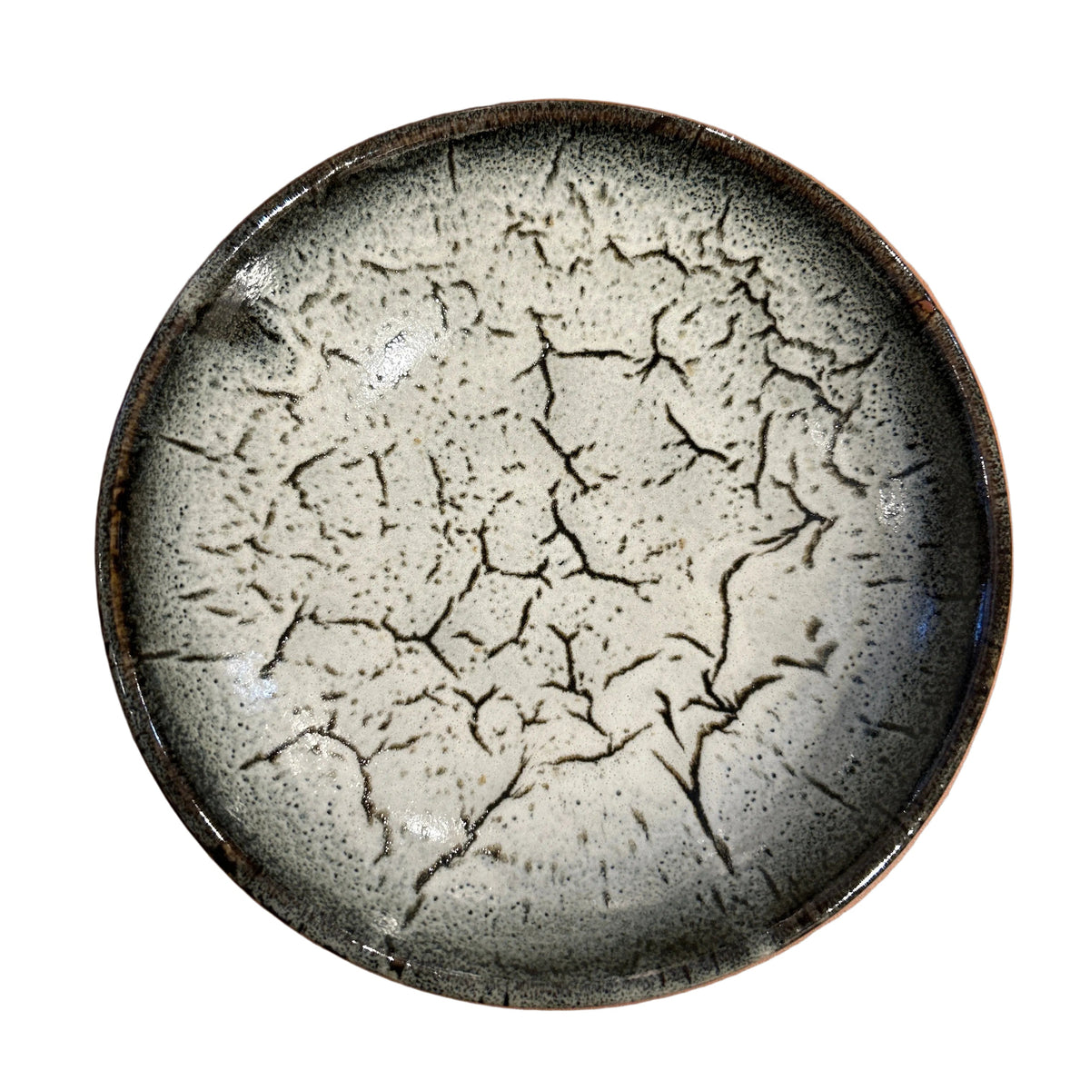 Crackle-Glazed Ceramic Bowl