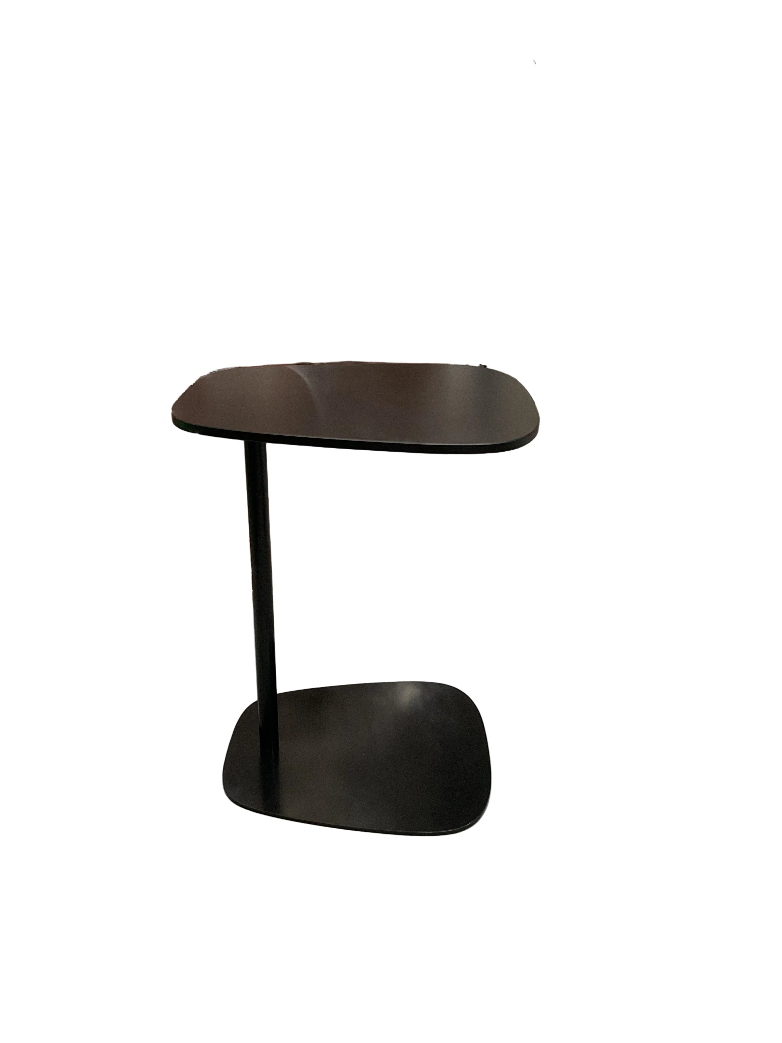 Cantilevered Asymmetrical Black Side Table