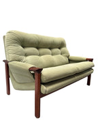 Retro Tessa T1 Two Seater Sofa Mint Green Cord Upholstery