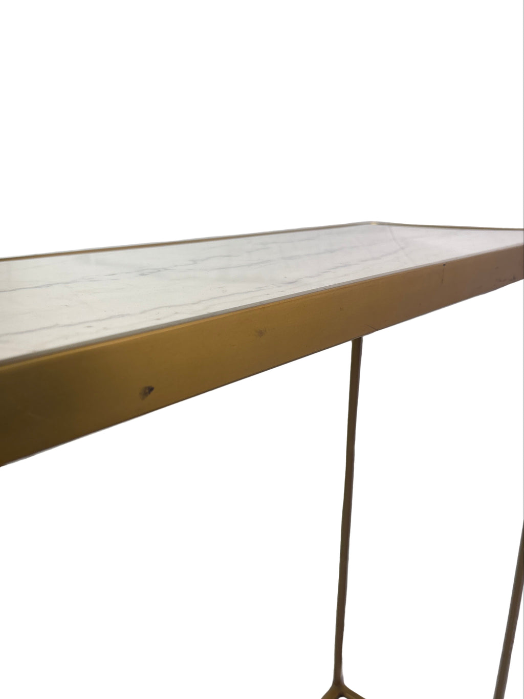 Anya Brass Finish Marble Top Console
