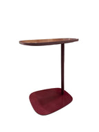 Cantilevered Asymmetrical Burgundy Side Table