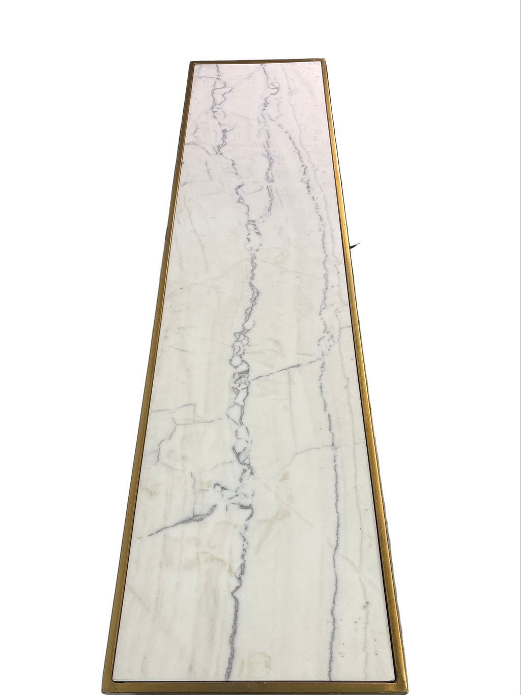 Anya Brass Finish Marble Top Console