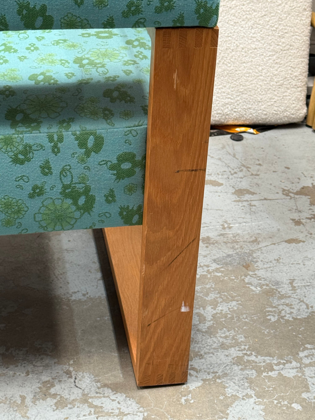 Mid Century Blue and Floral Armchair