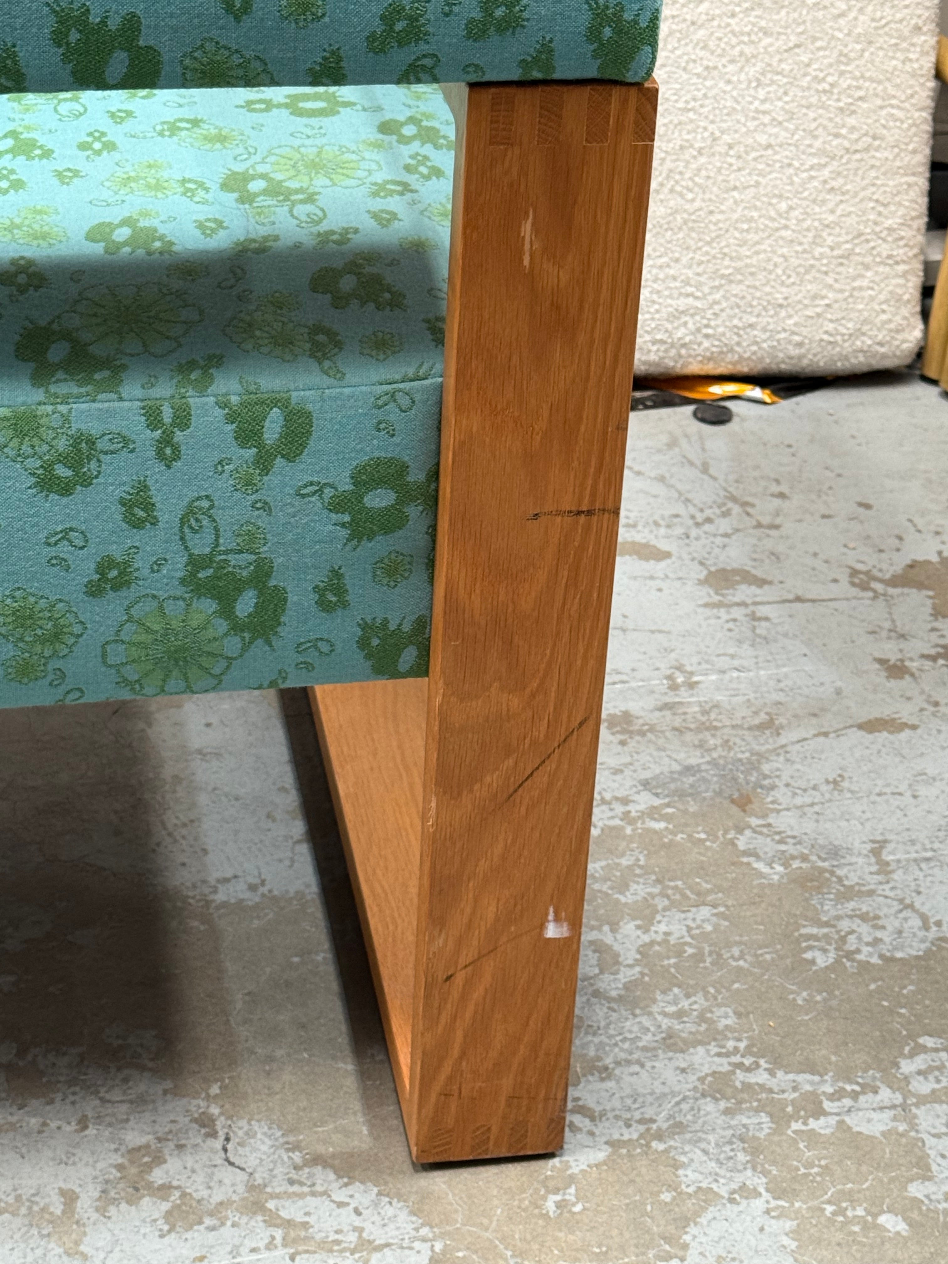 Mid Century Blue and Floral Armchair