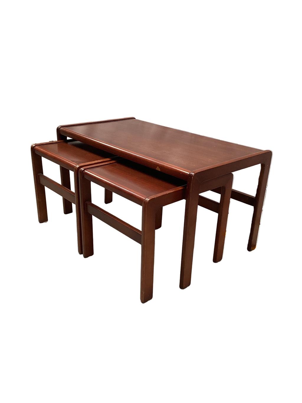 Vintage Mid Century Timber Nesting Coffee Table Set