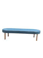 FBD Large Blue Leather Bench Seat